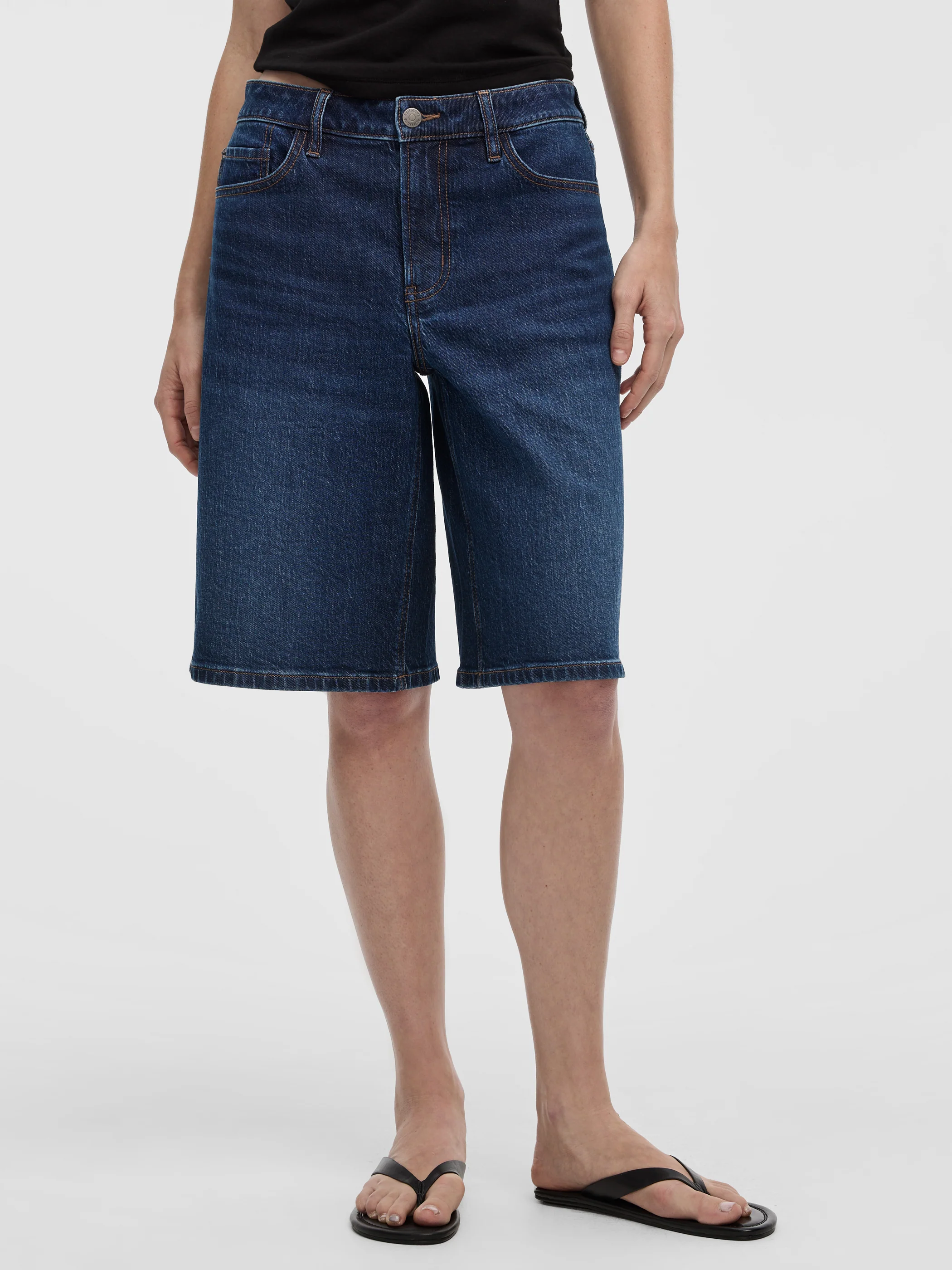 Mid-Rise Denim Bermuda - Image 6
