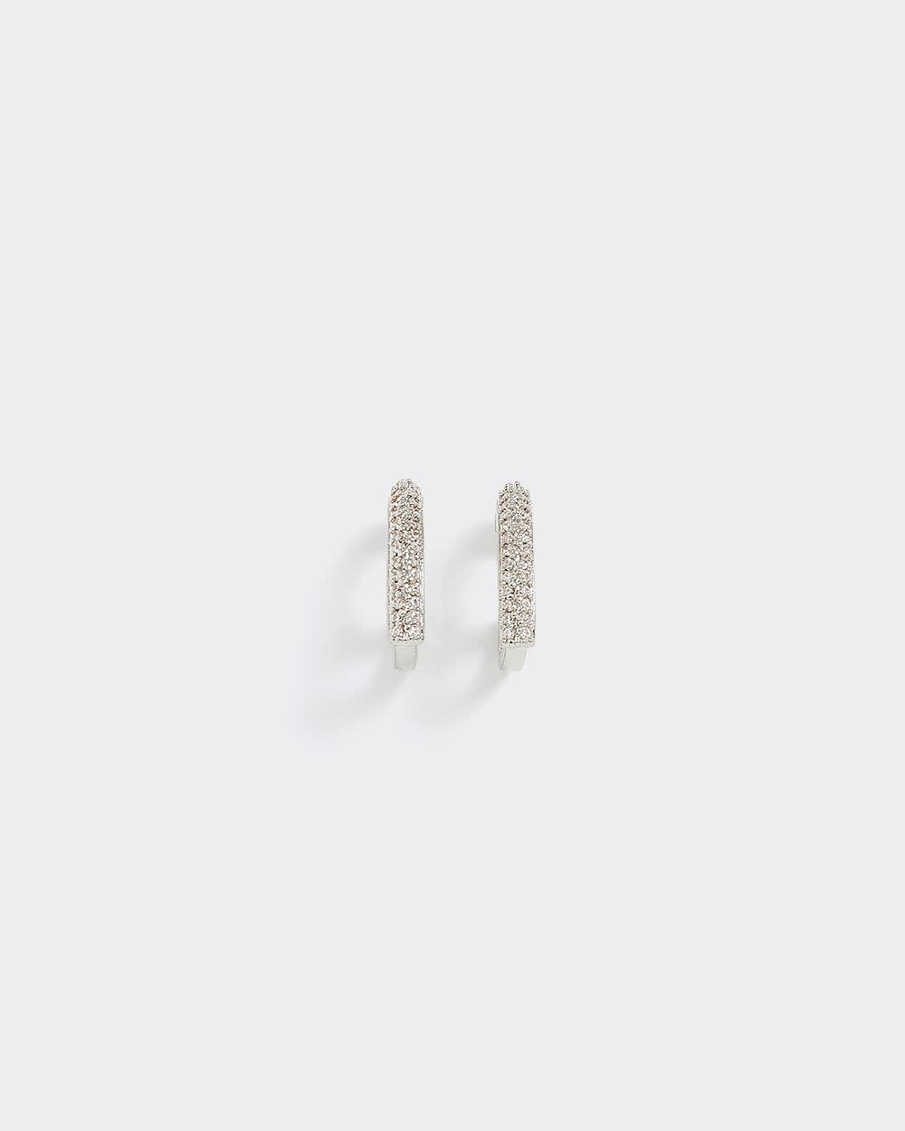 Heart-Shaped Earrings with Rhinestones - Image 2