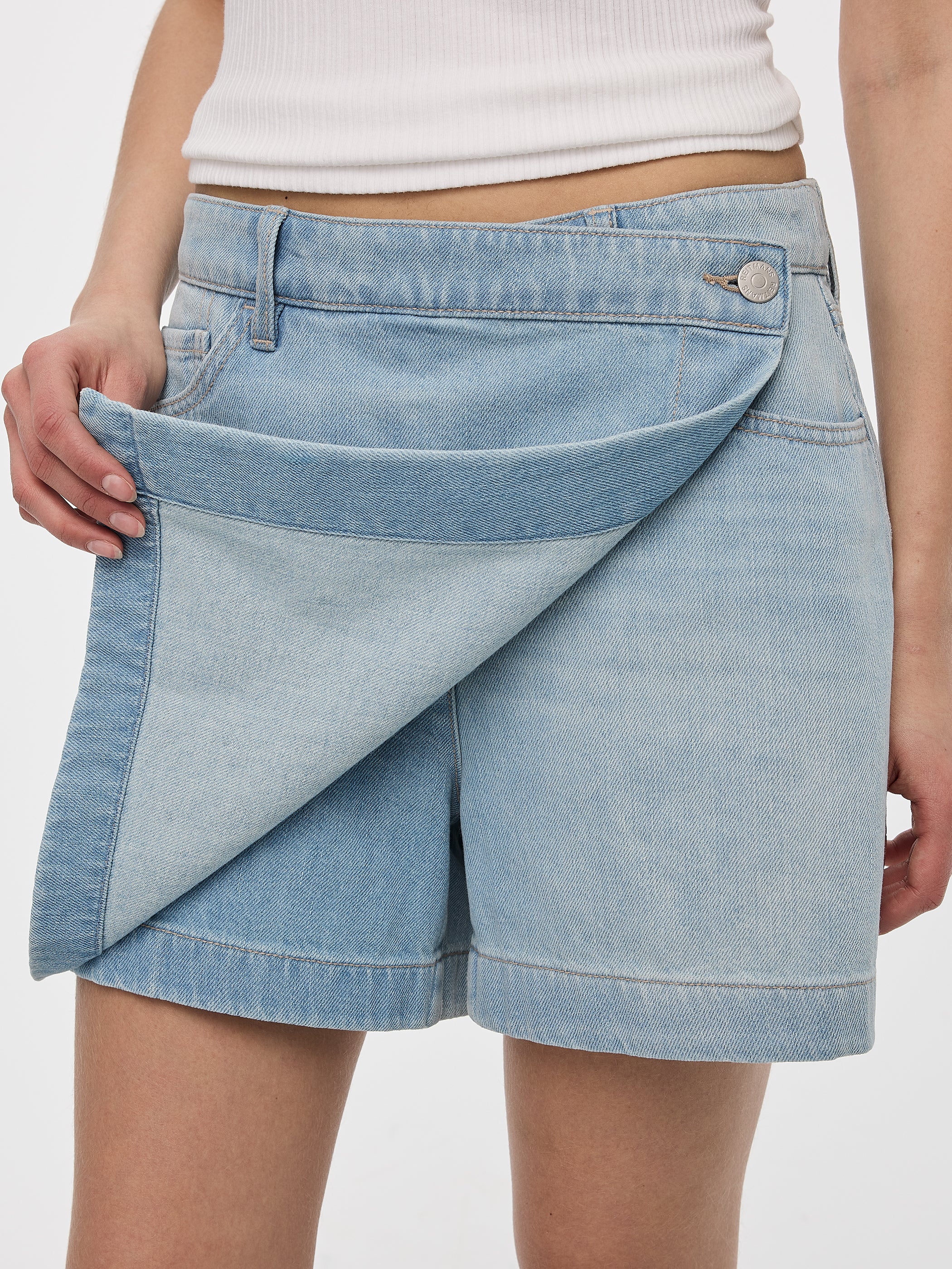 Denim Wrap Skort - Image 5