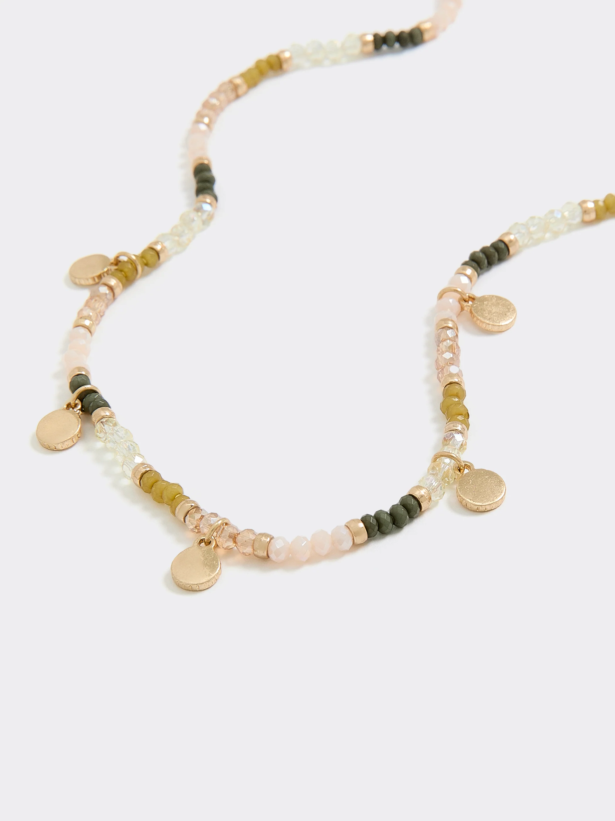 Short Beaded Necklace with Coin Pendants - Image 3