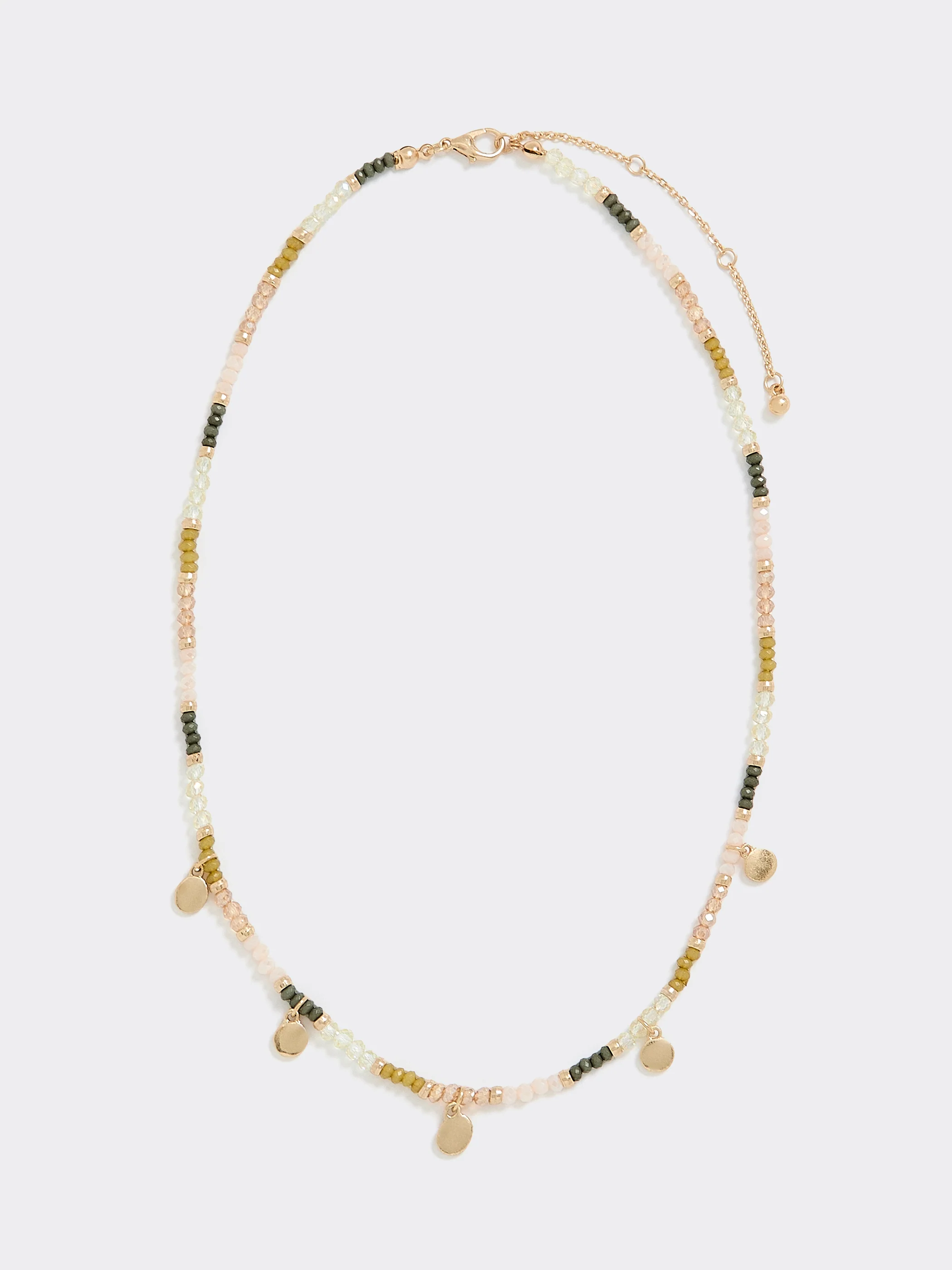 Short Beaded Necklace with Coin Pendants - Image 4