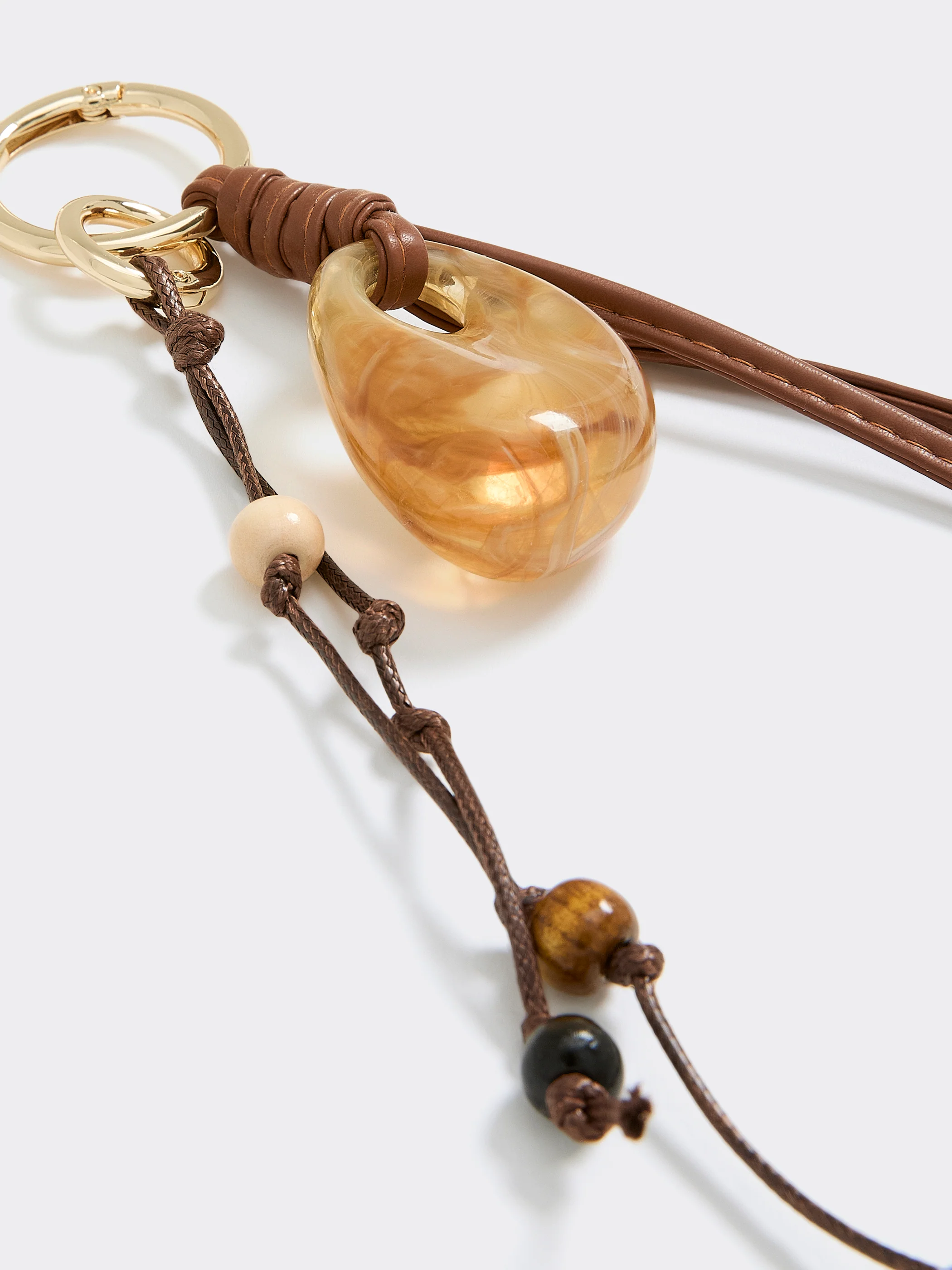 Cord Bag Charm with Resin Piece - Image 2