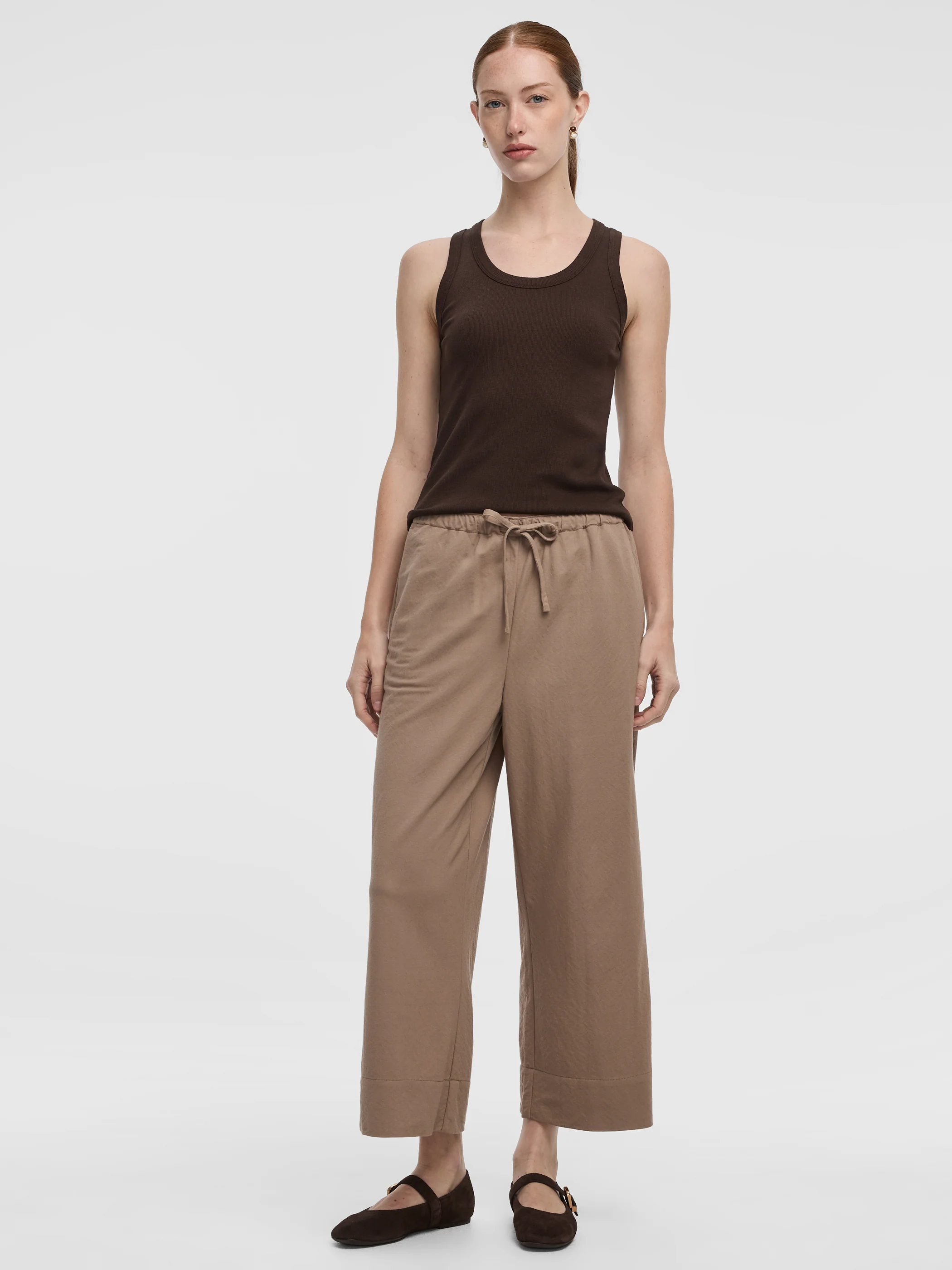 Wide-Leg Cropped Piqué Pant - Image 16