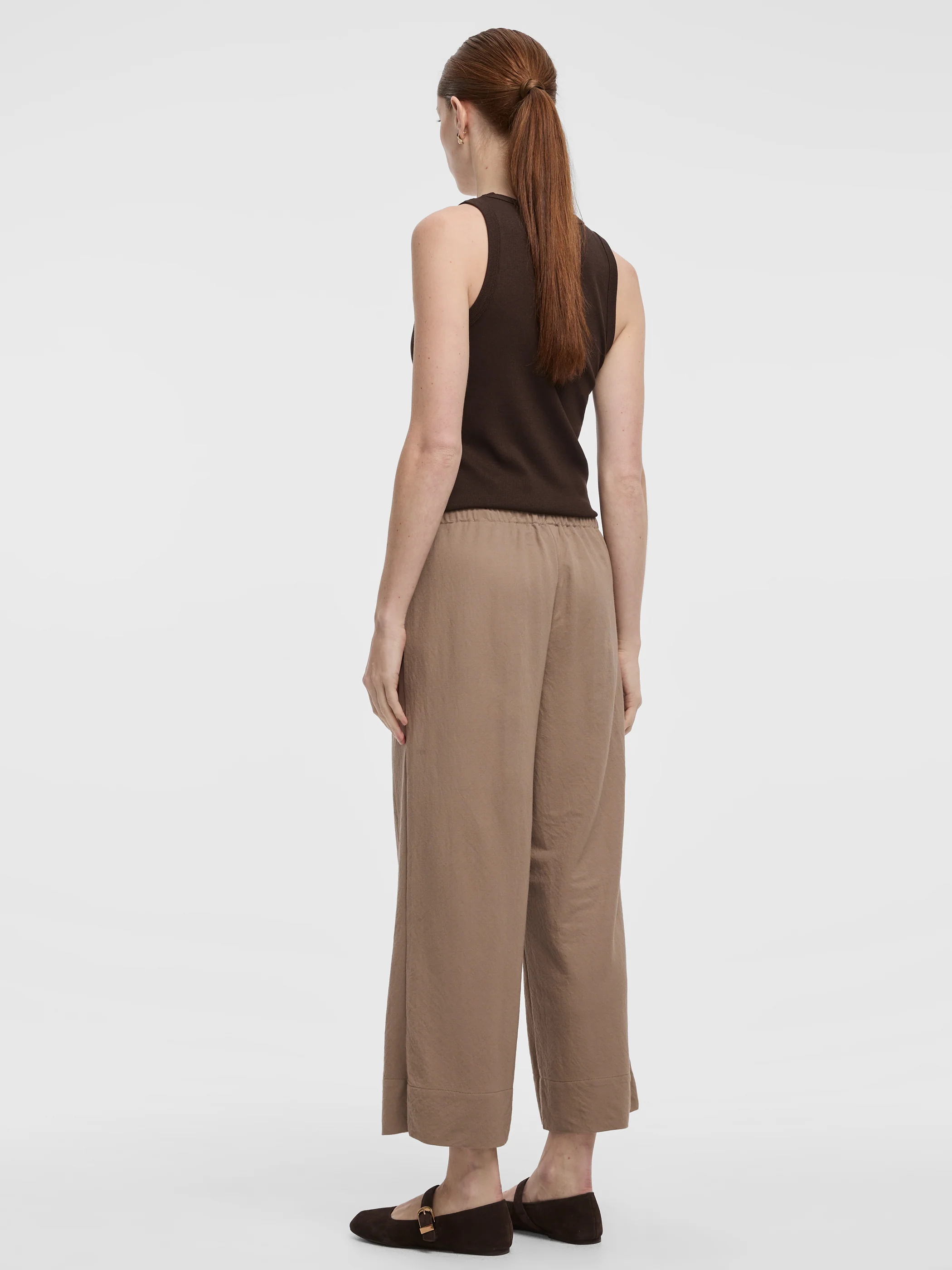 Wide-Leg Cropped Piqué Pant - Image 17