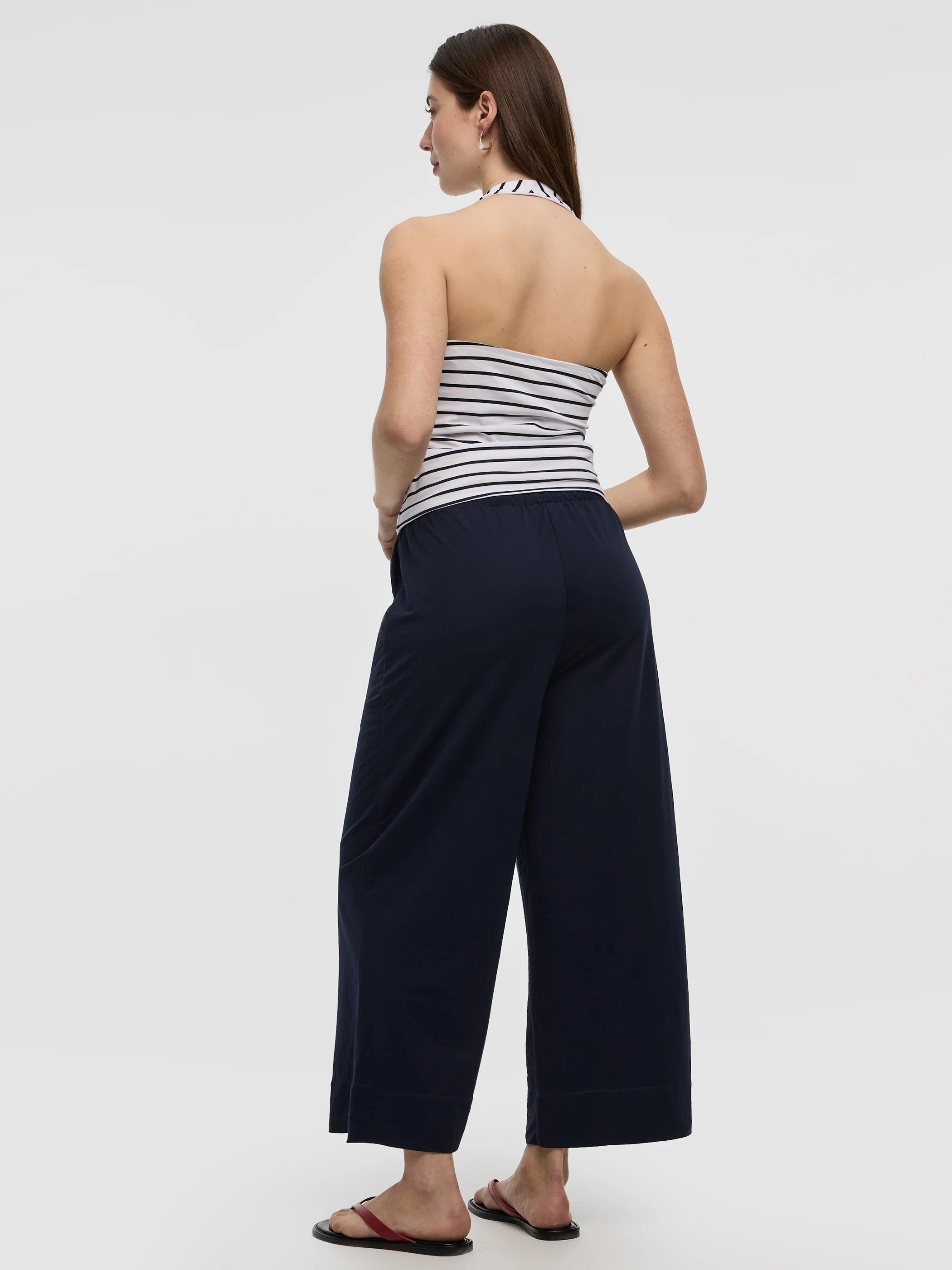 Wide-Leg Cropped Piqué Pant - Image 29