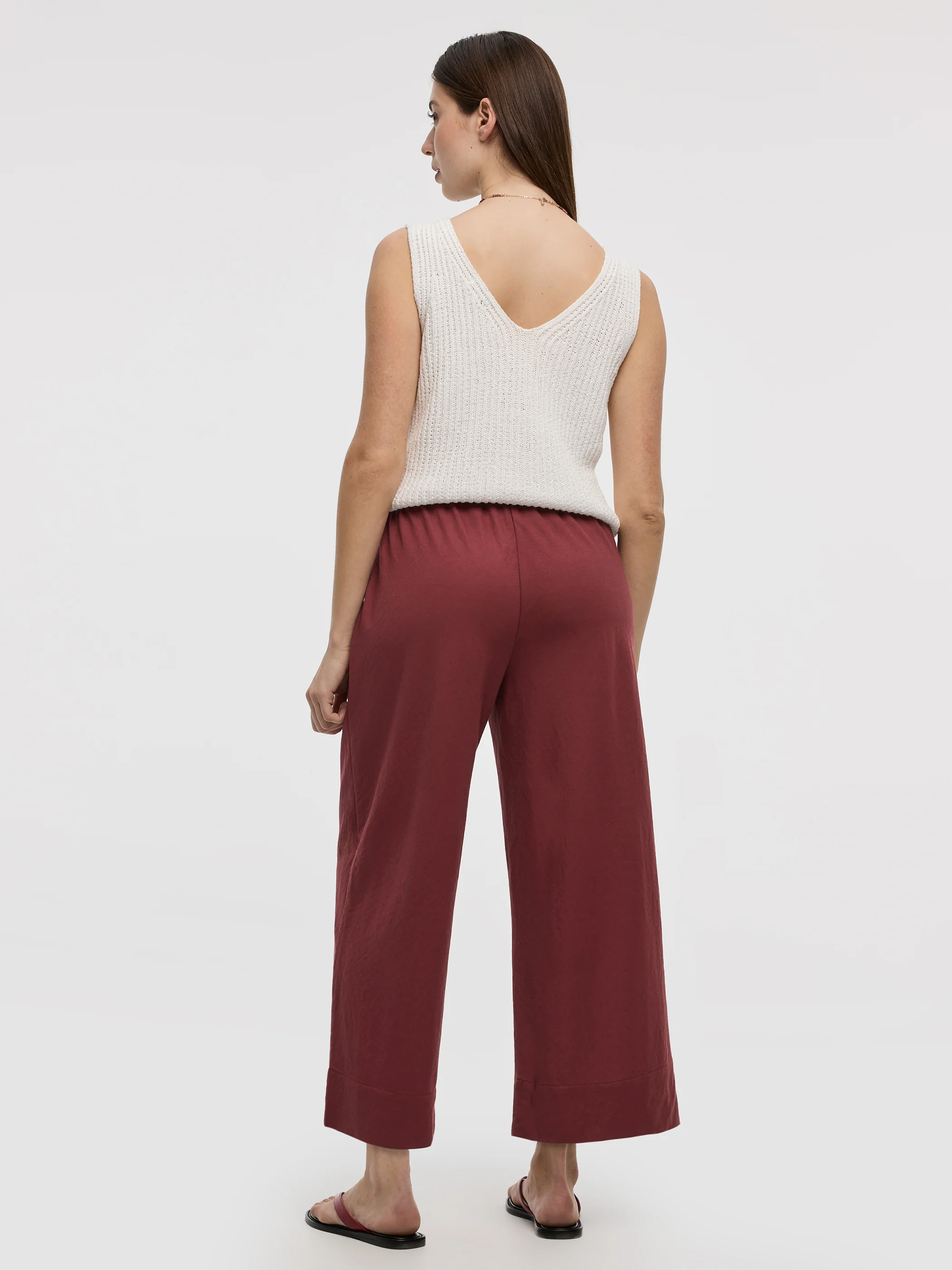 Wide-Leg Cropped Piqué Pant - Image 34