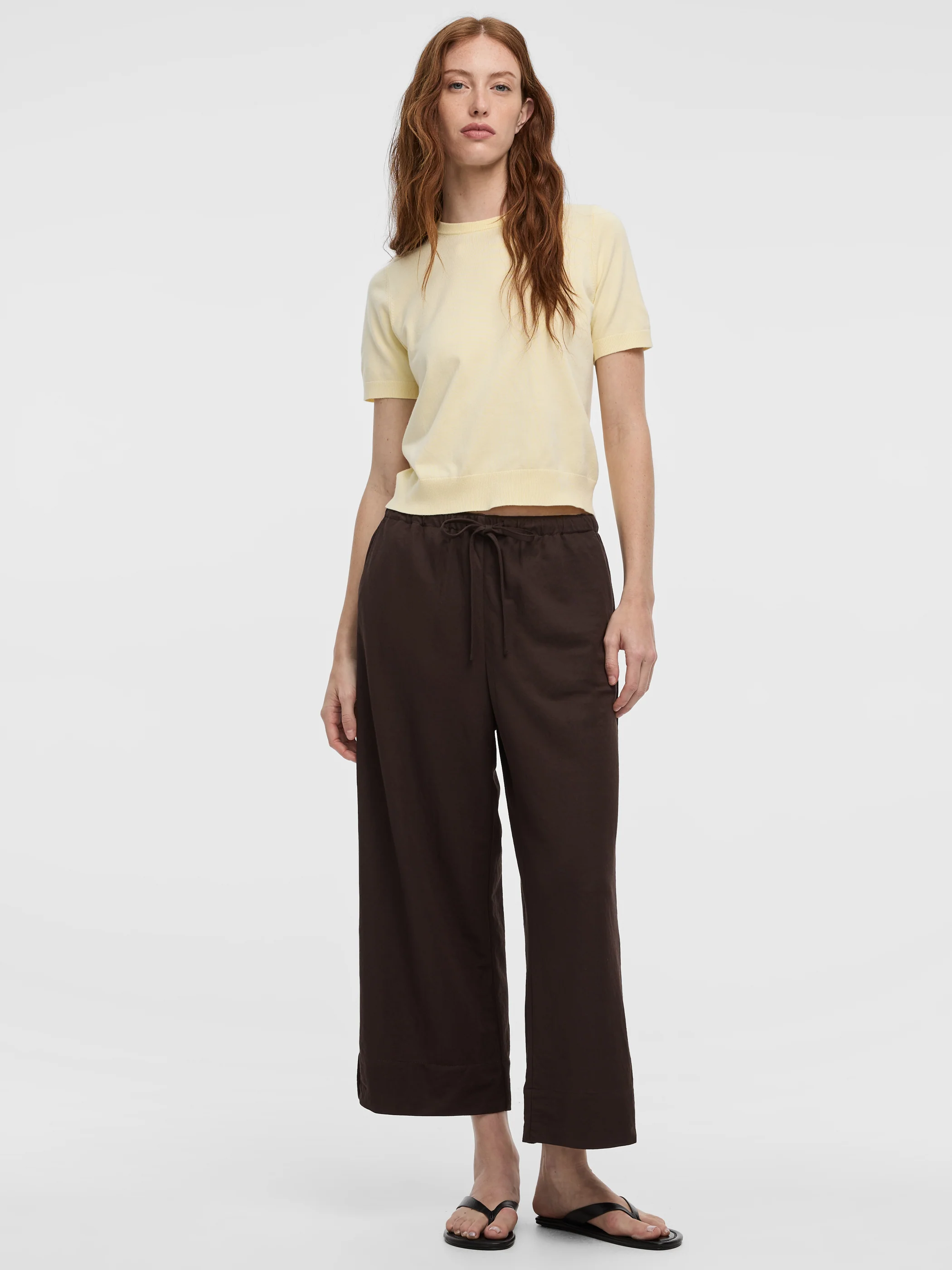 Wide-Leg Cropped Piqué Pant - Image 6