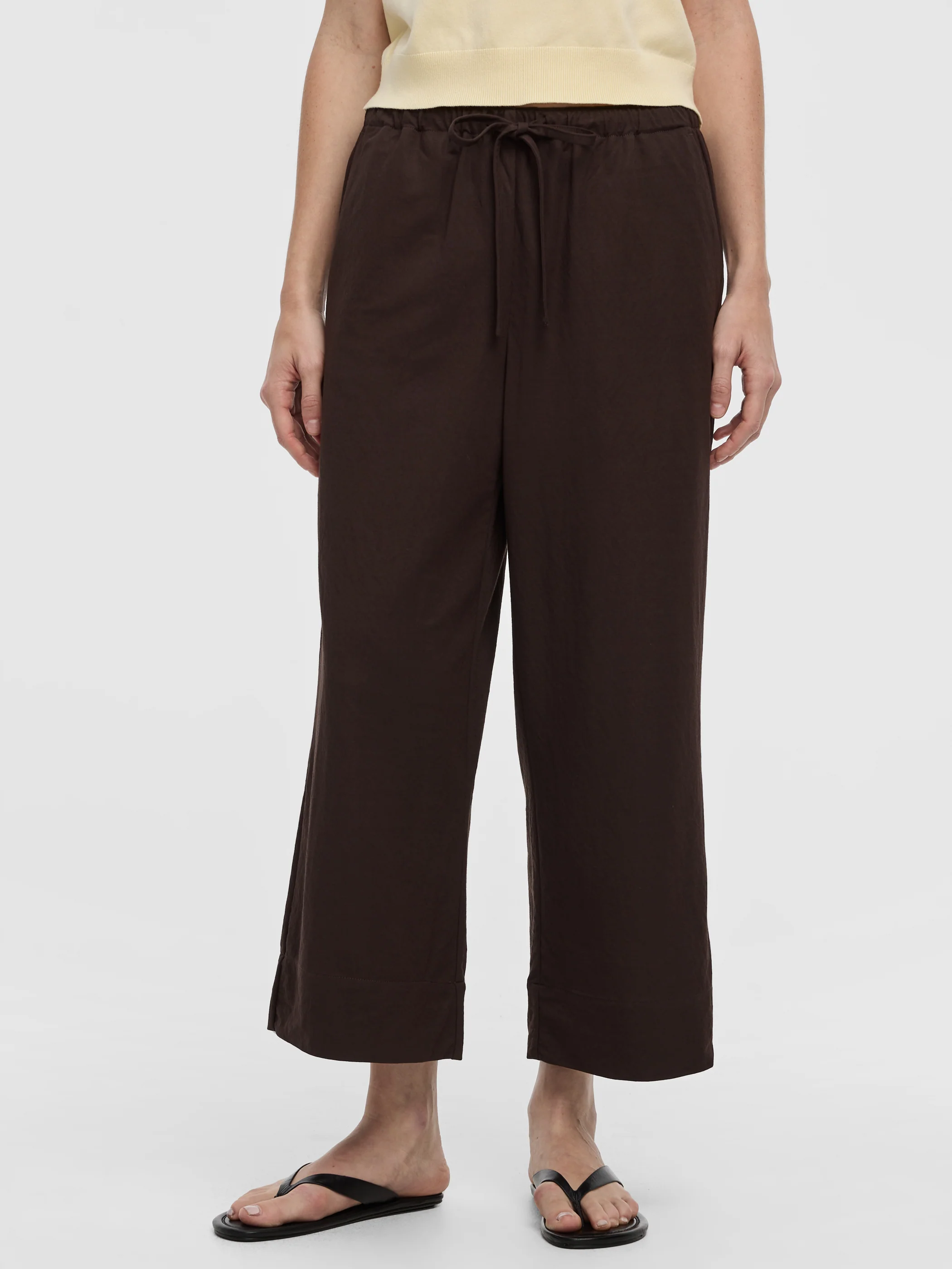 Wide-Leg Cropped Piqué Pant - Image 7