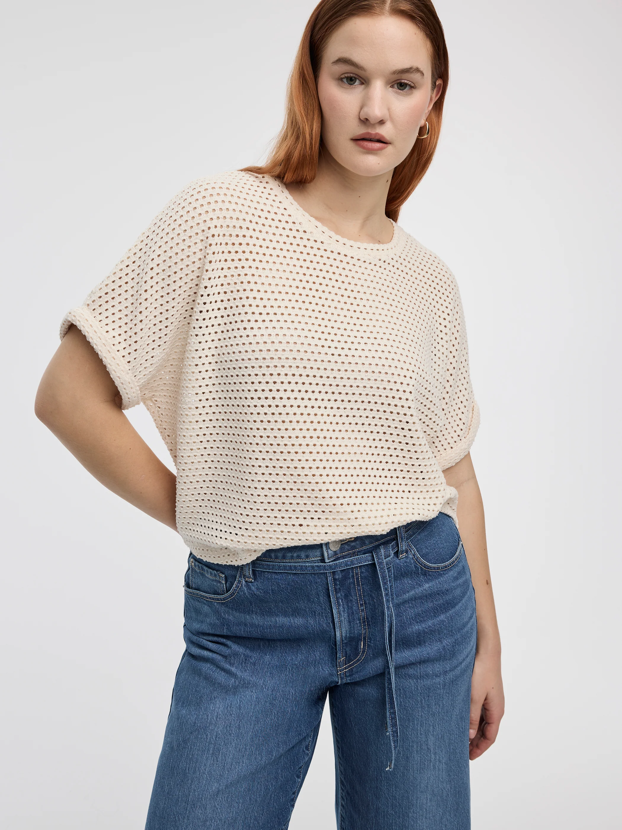 Short-Dolman-Sleeve Boat-Neck Tee - Image 4