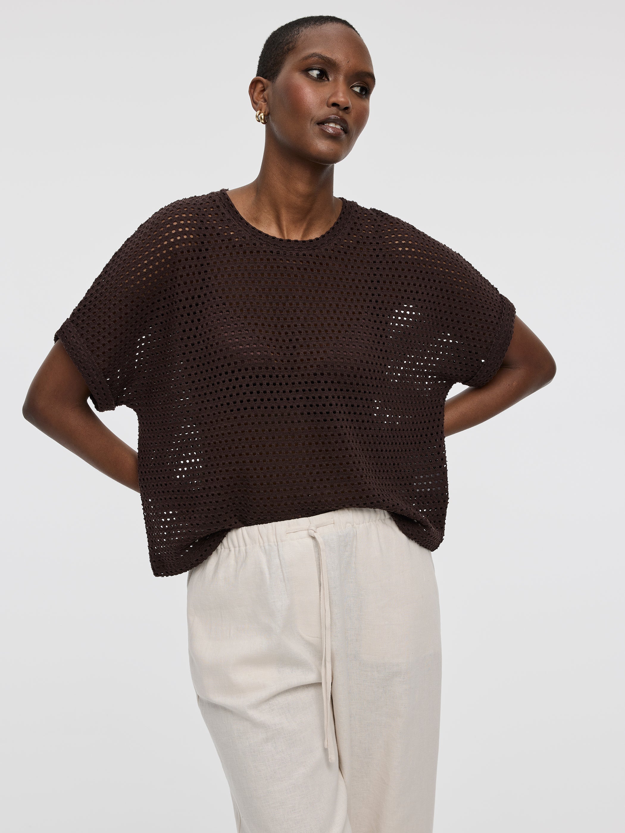 Short-Dolman-Sleeve Boat-Neck Tee - Image 5