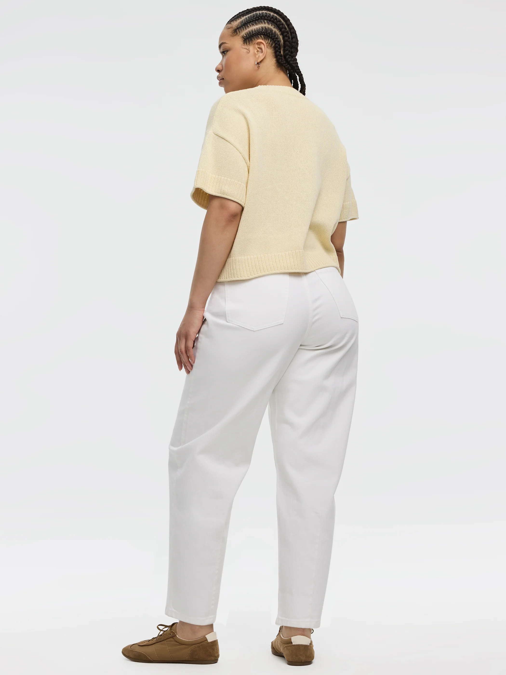 Short-Sleeve Crew-Neck Loose Sweater - Image 15