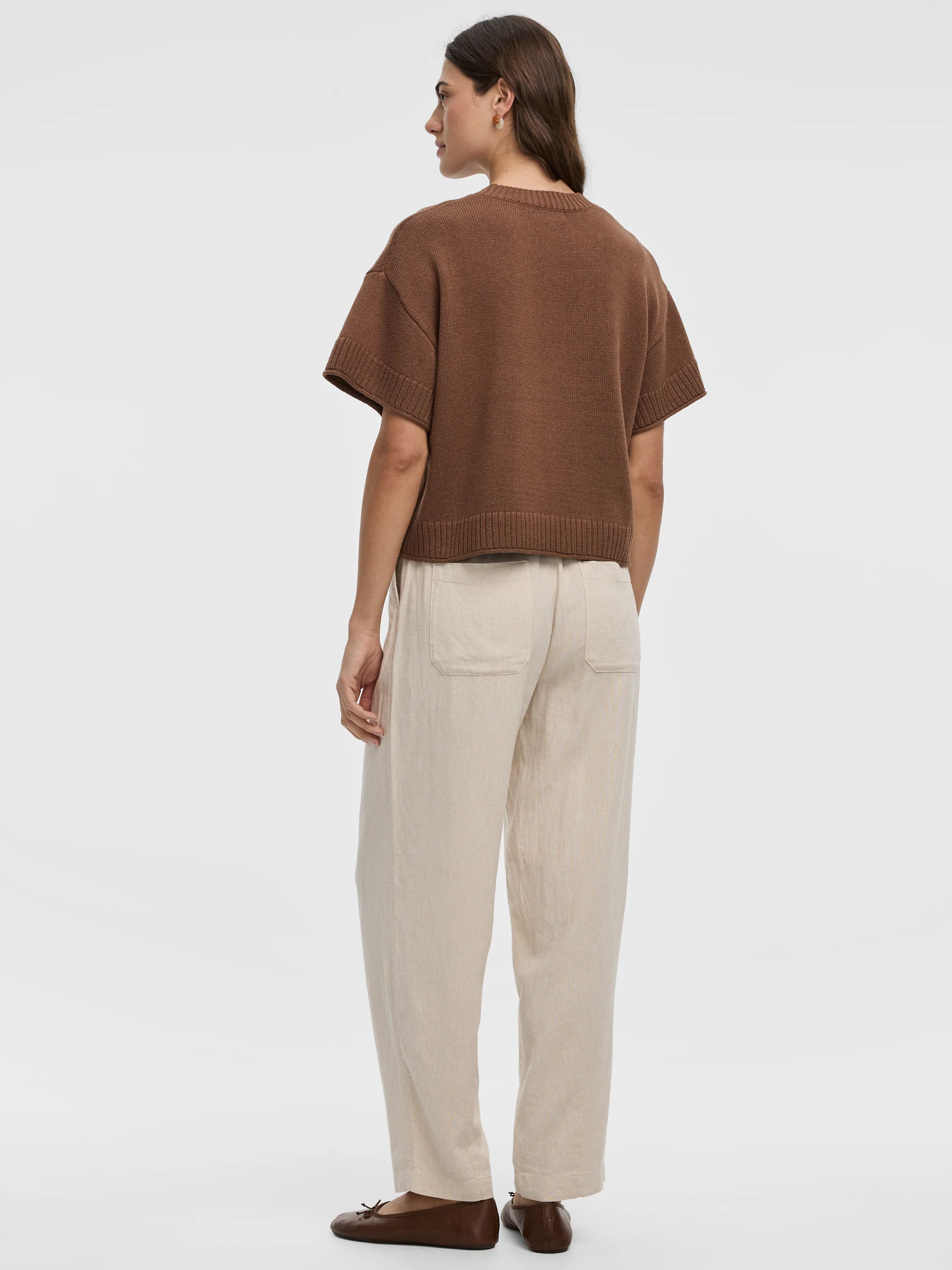Short-Sleeve Crew-Neck Loose Sweater - Image 3