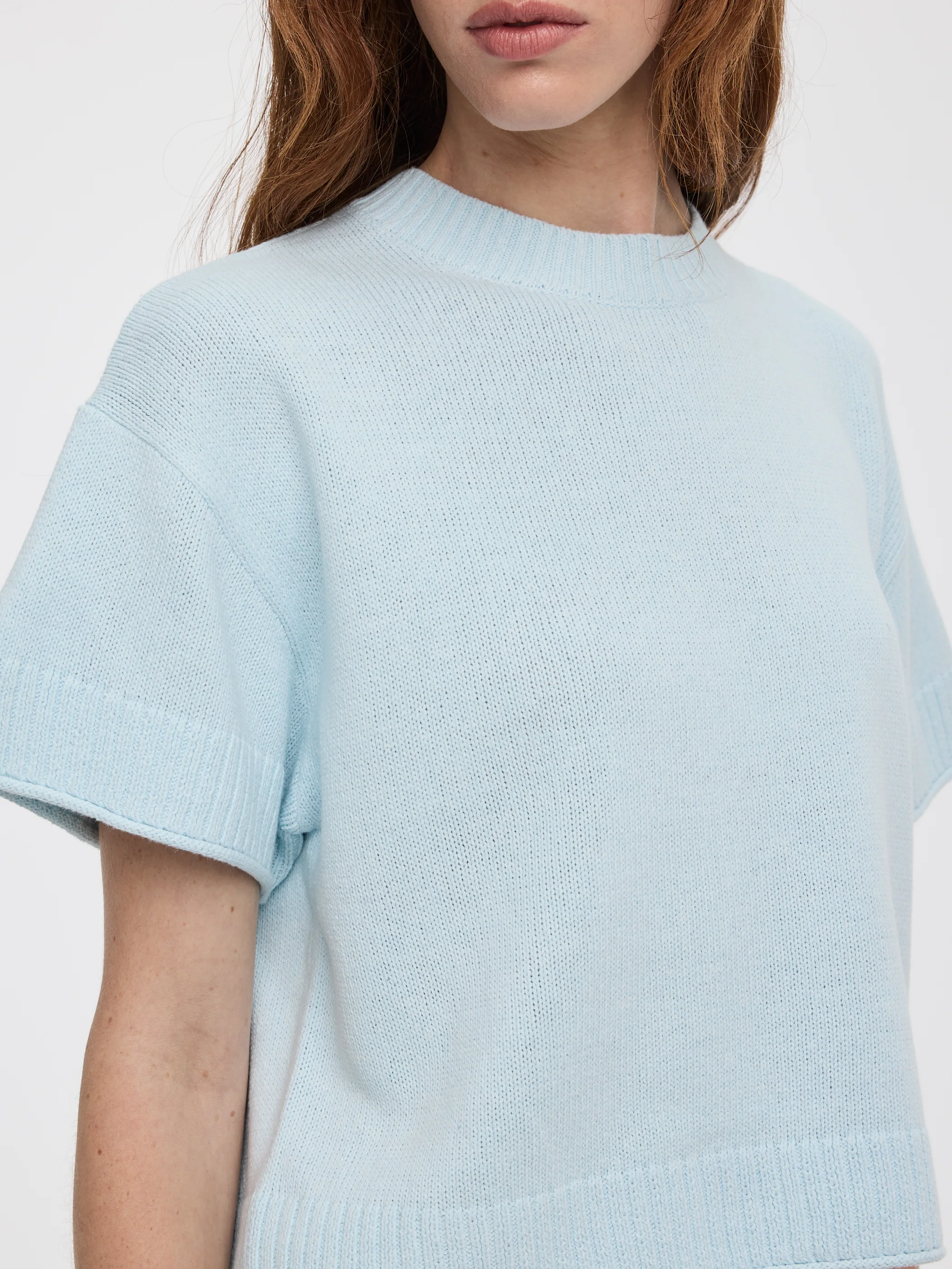 Short-Sleeve Crew-Neck Loose Sweater - Image 6