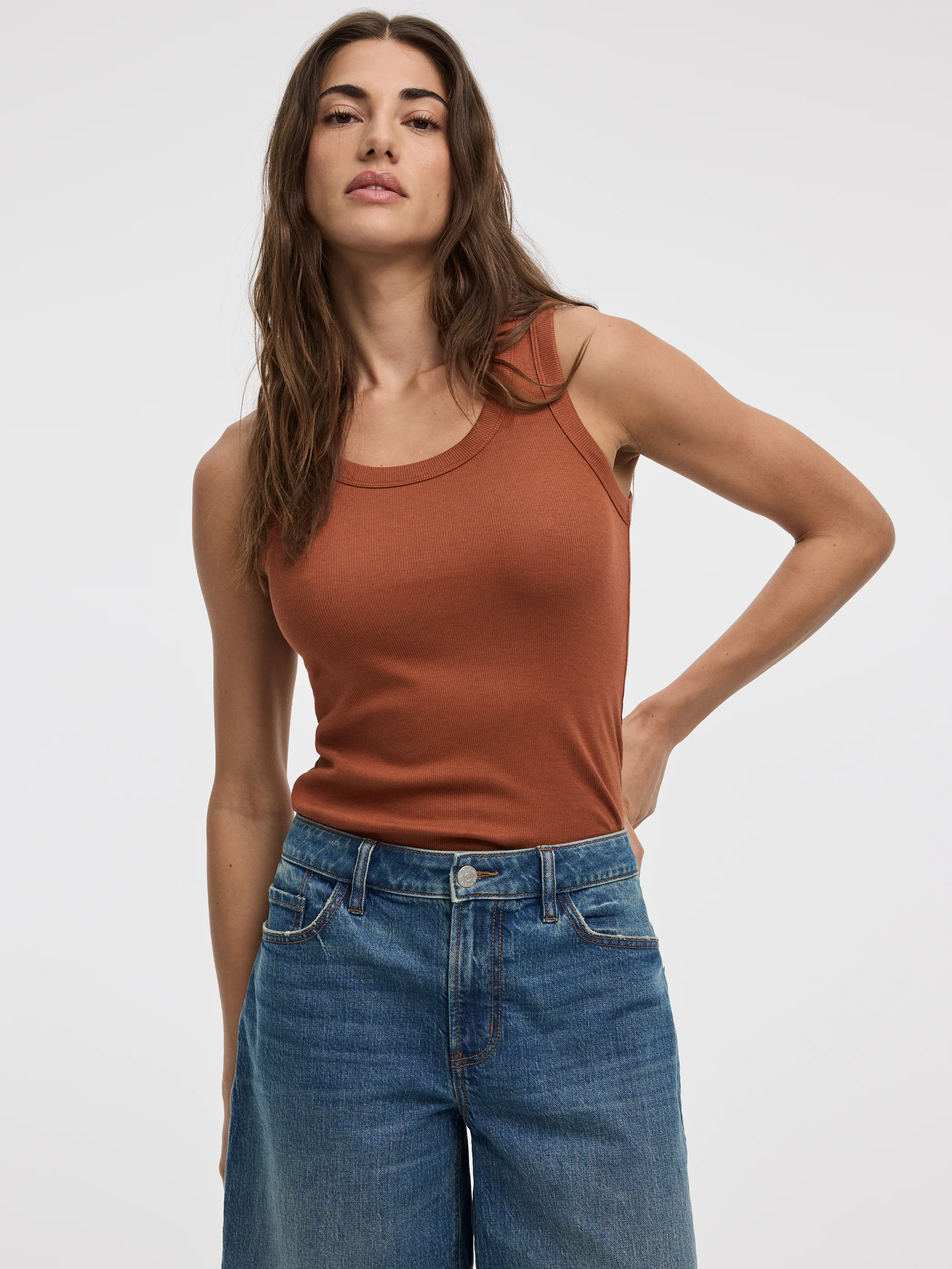 Scoop-Neck Ribbed Tank - Image 13