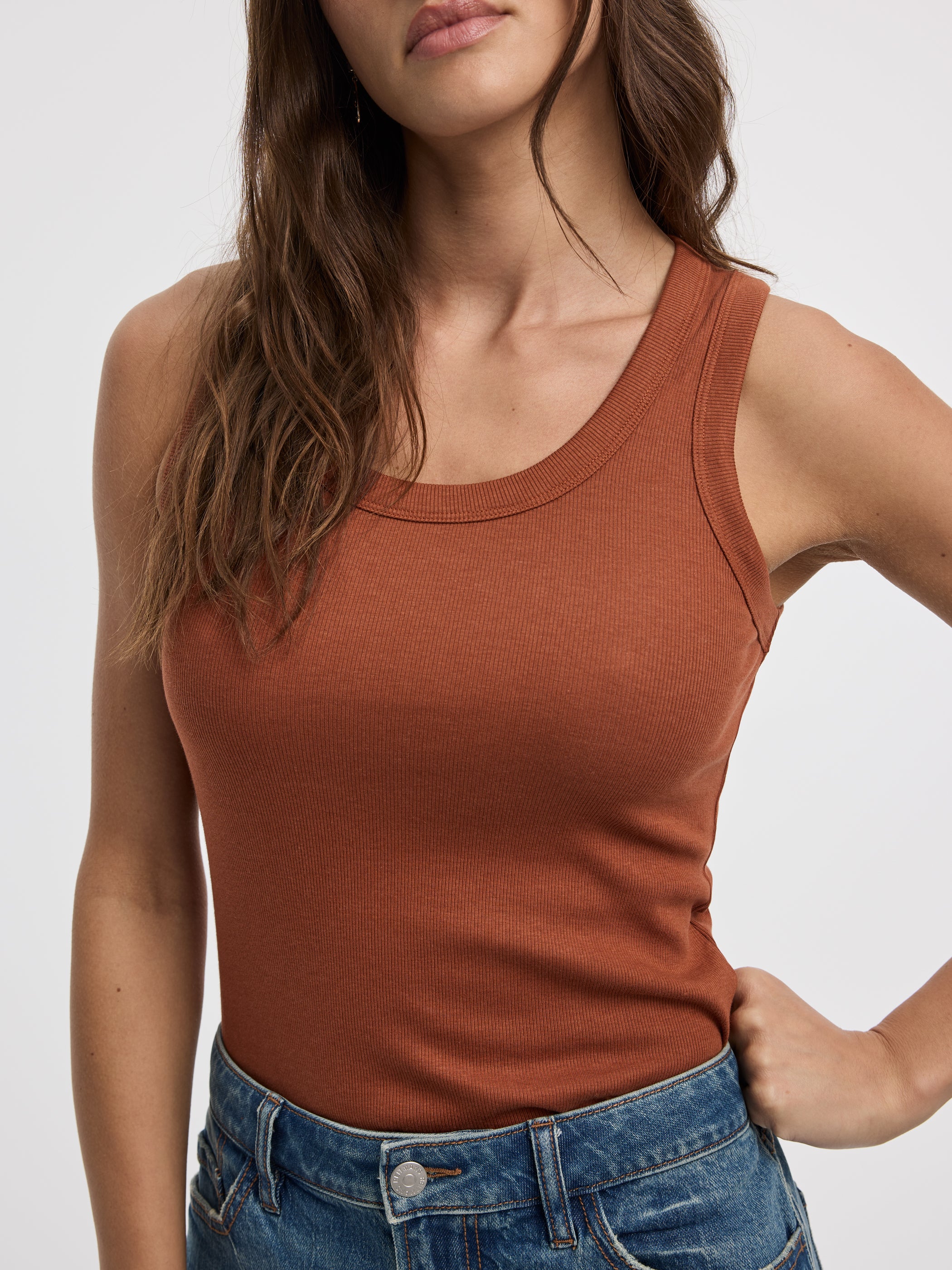 Scoop-Neck Ribbed Tank - Image 14