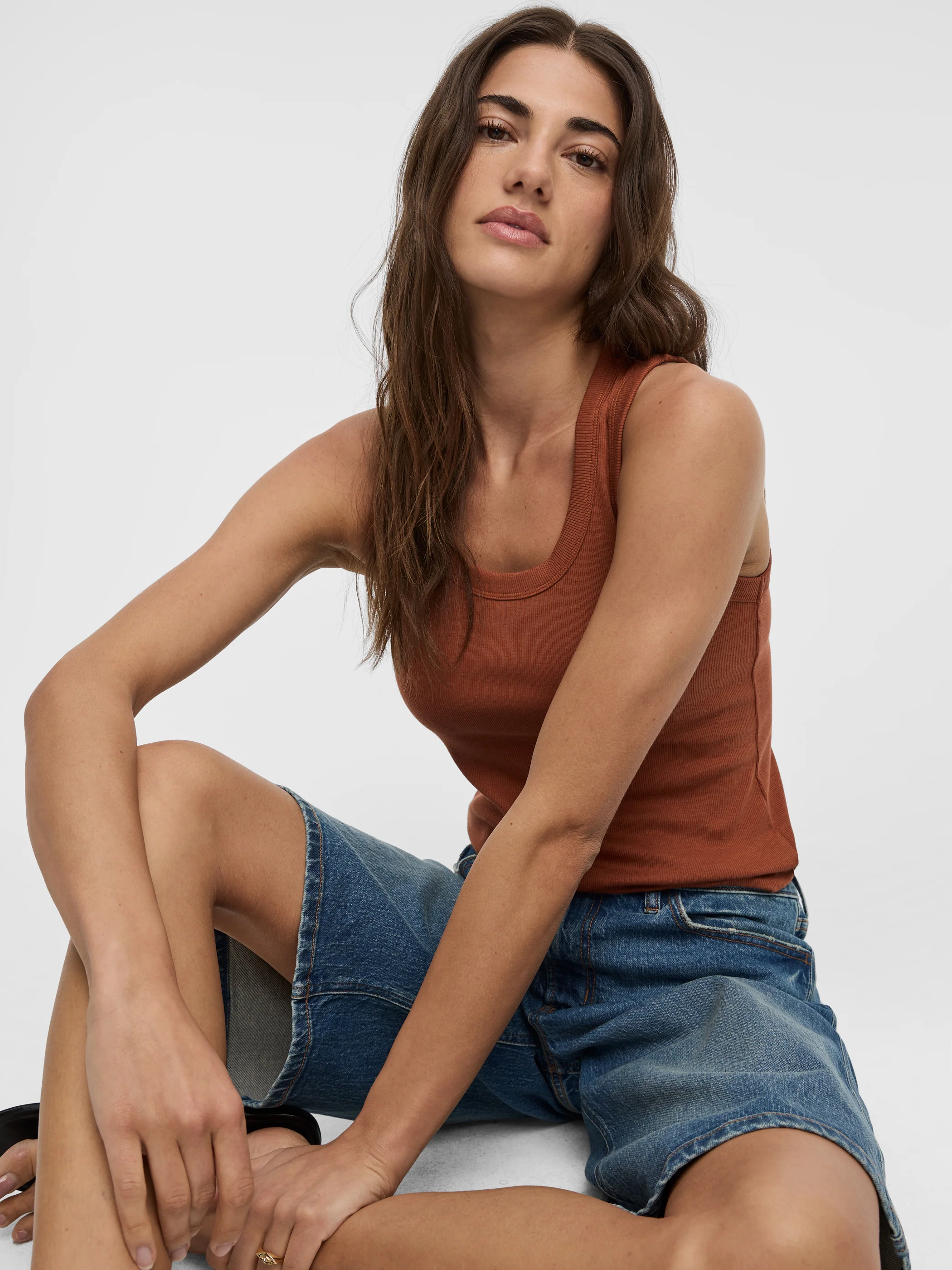 Scoop-Neck Ribbed Tank - Image 16
