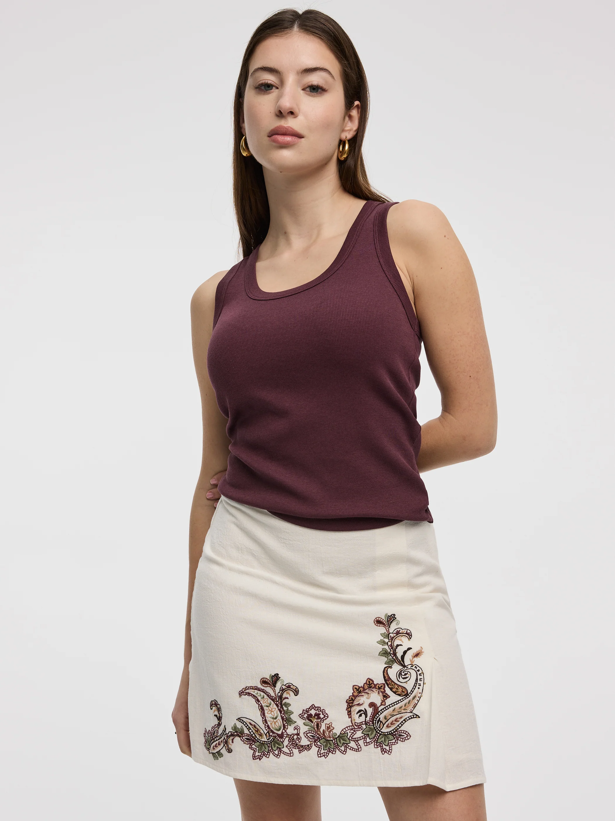 Scoop-Neck Ribbed Tank - Image 29