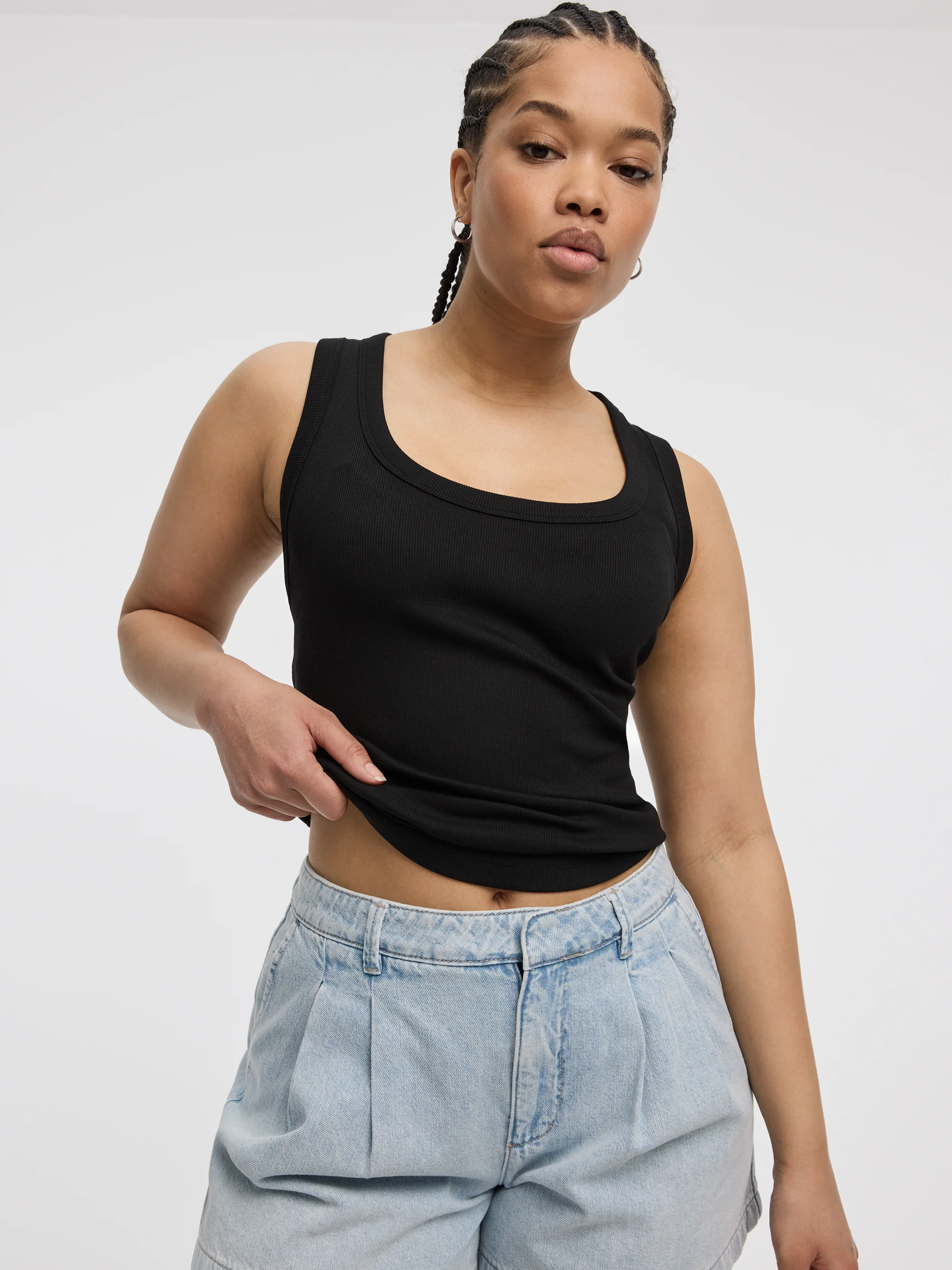 Scoop-Neck Ribbed Tank - Image 4