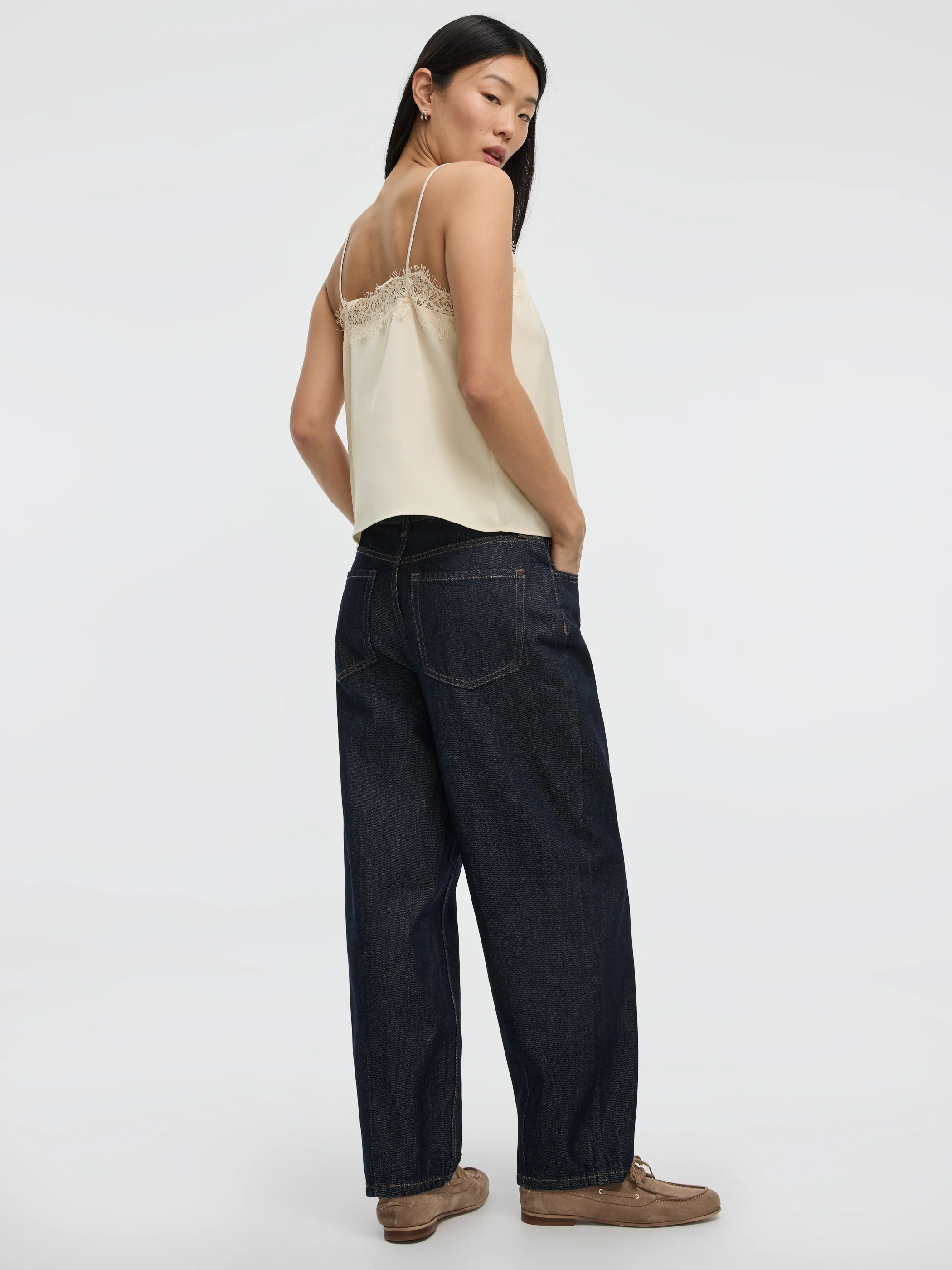V-Neck Cami with Lace Trim - Image 2