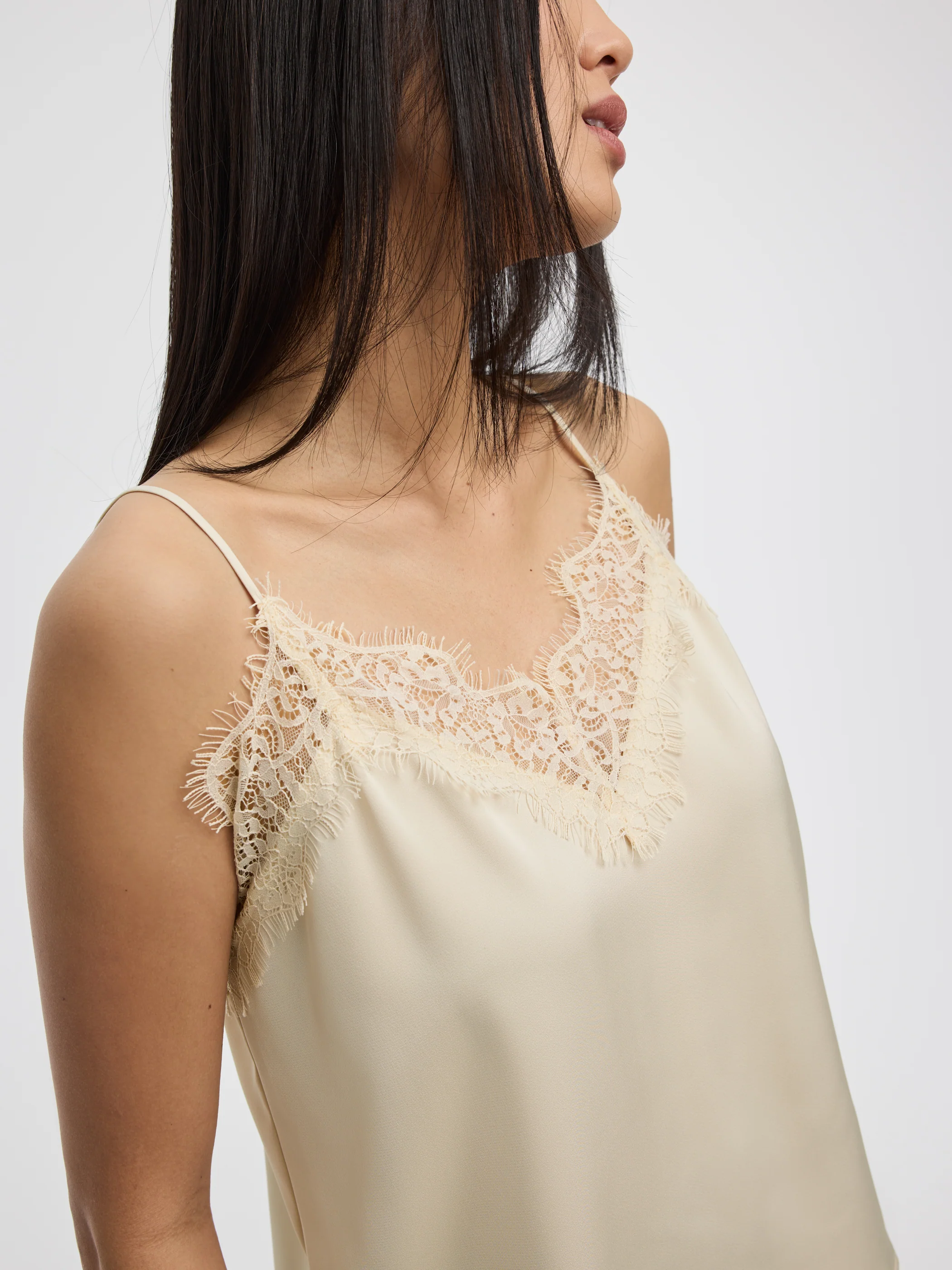 V-Neck Cami with Lace Trim - Image 4