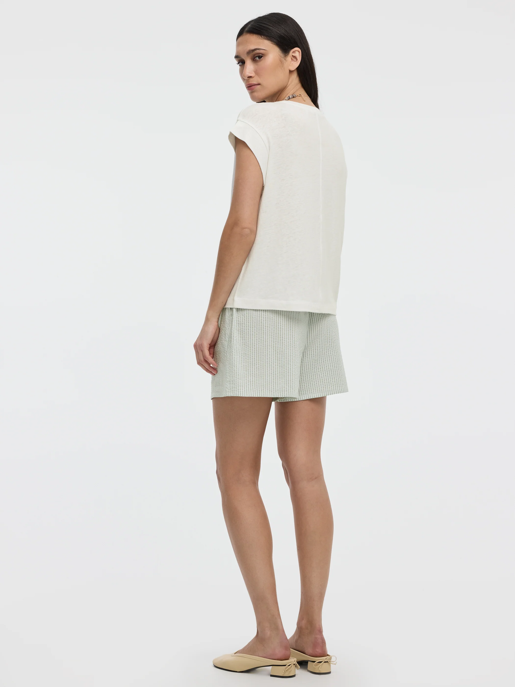 Linen-Blend Extended-Sleeve Crew-Neck Tee - Image 3