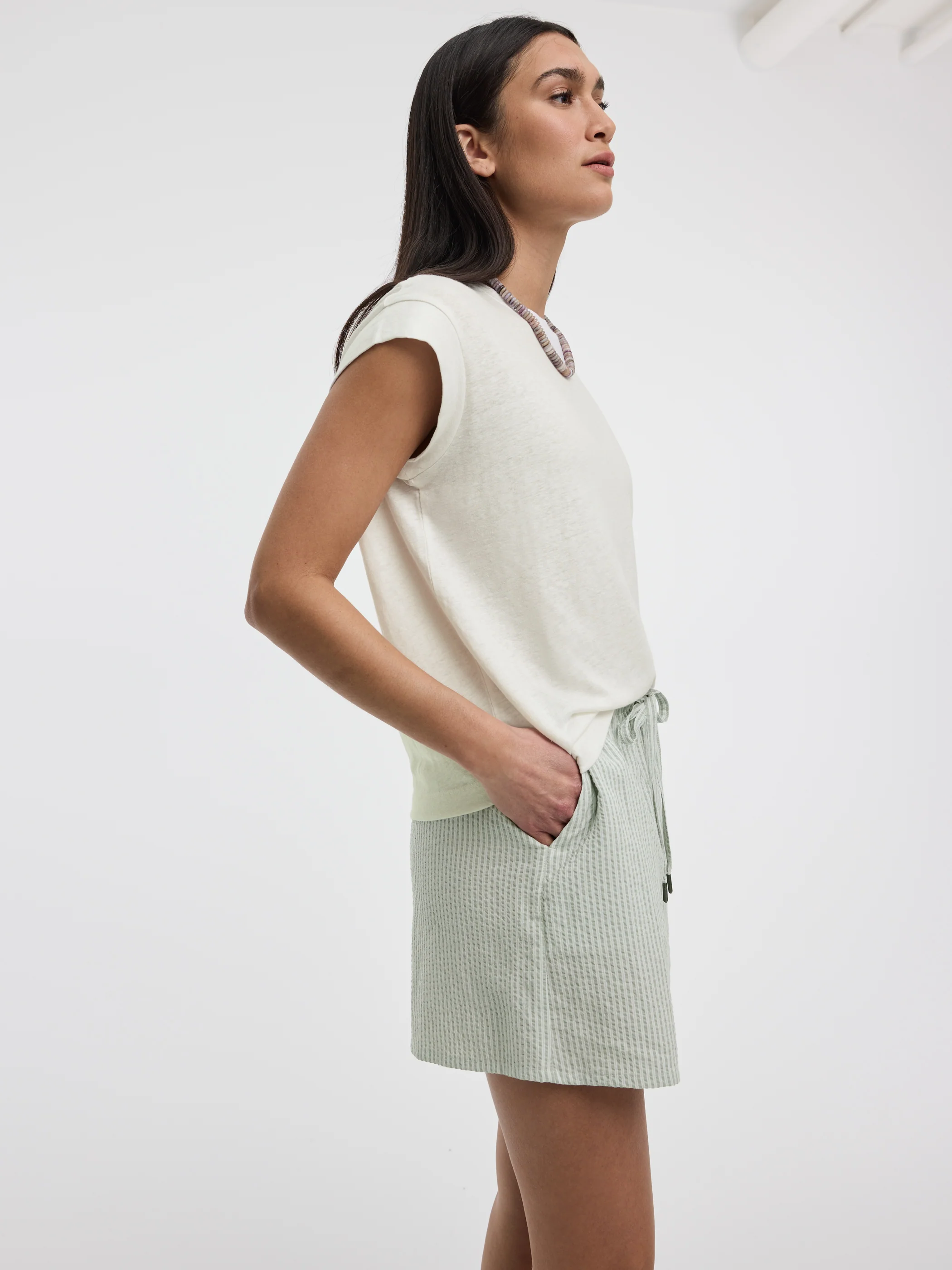 Linen-Blend Extended-Sleeve Crew-Neck Tee - Image 4