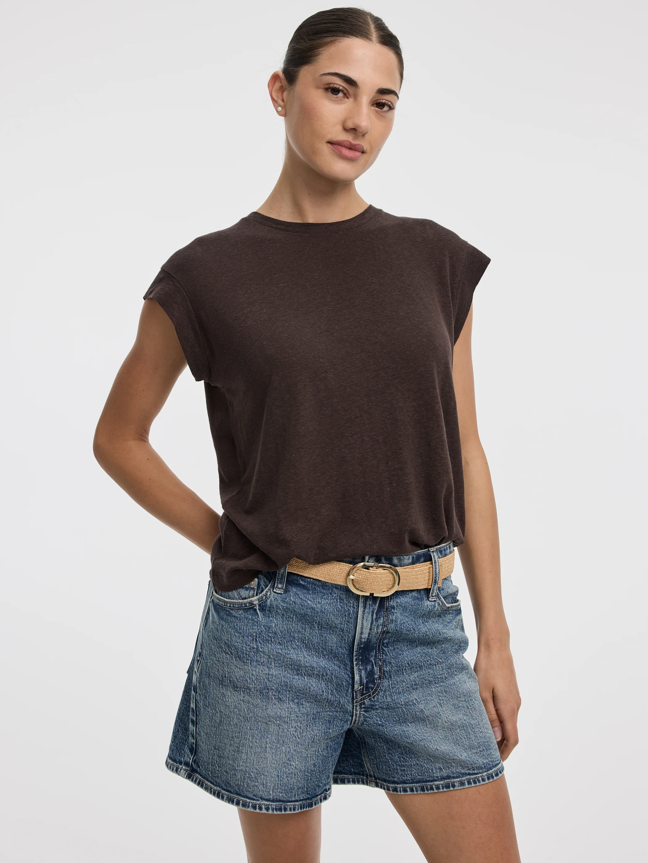 Linen-Blend Extended-Sleeve Crew-Neck Tee - Image 5