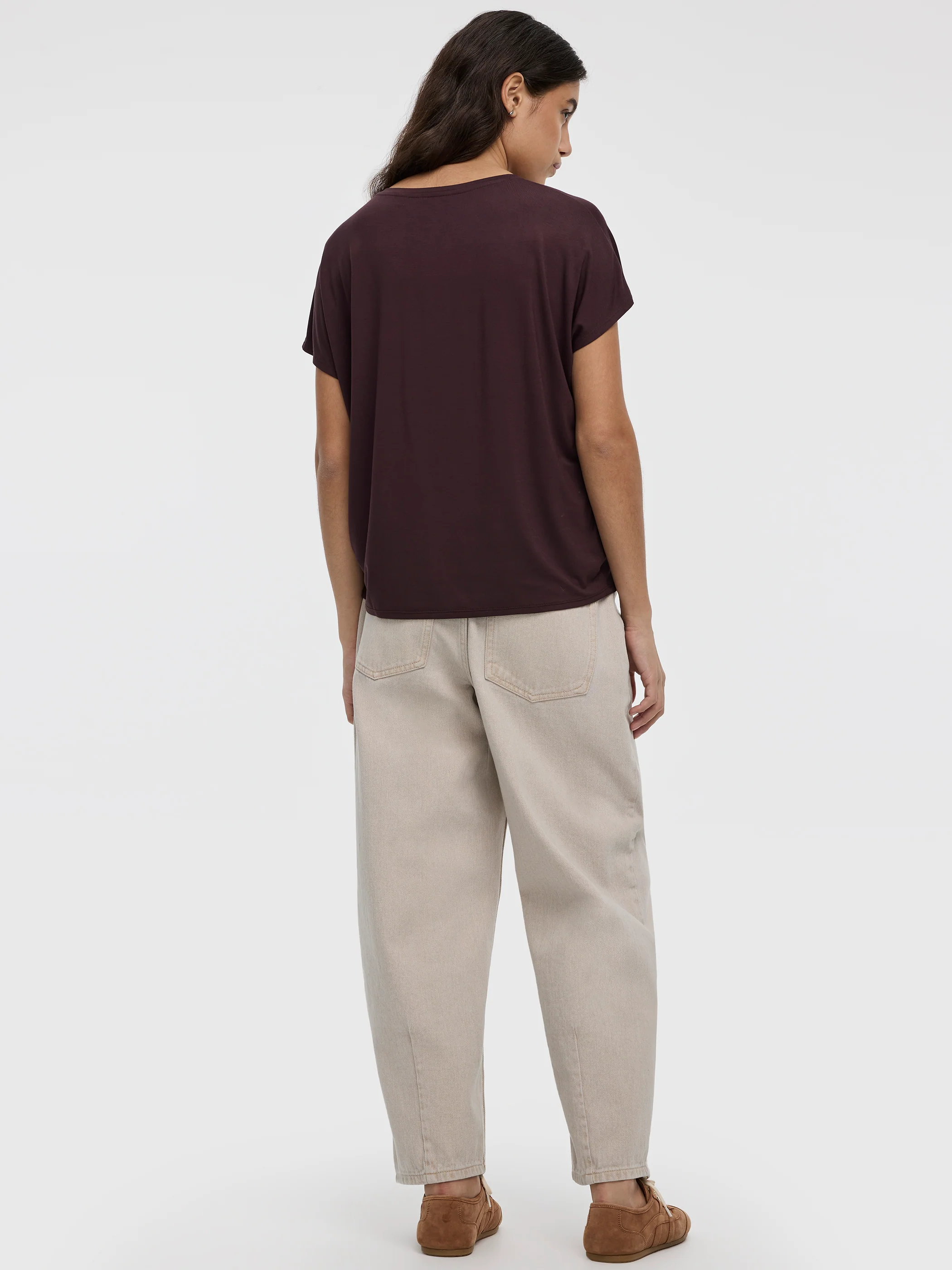 Short-Dolman-Sleeve V-Neck Tee - Image 7