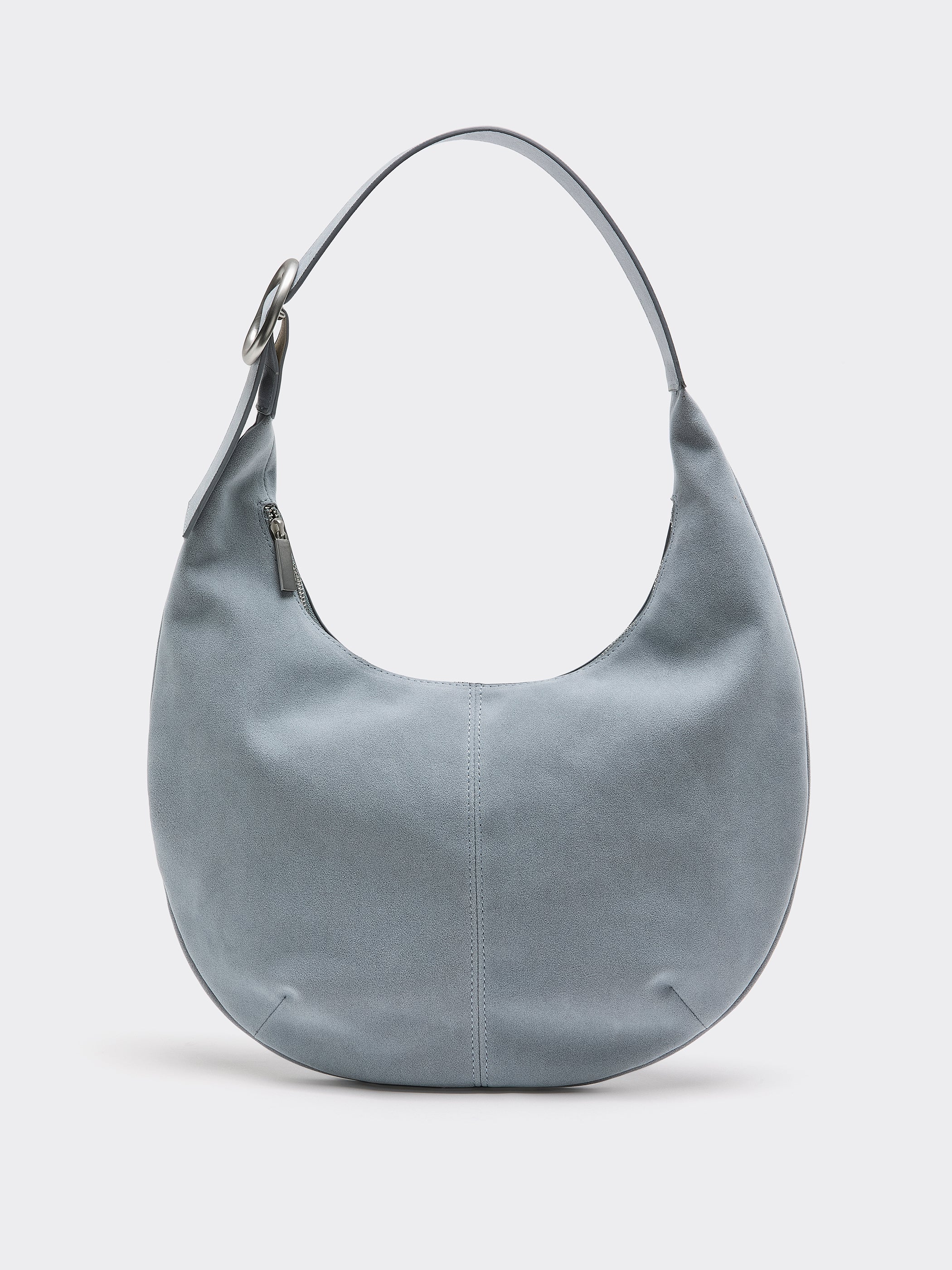 Faux Suede Hobo Shoulder Bag - Image 4
