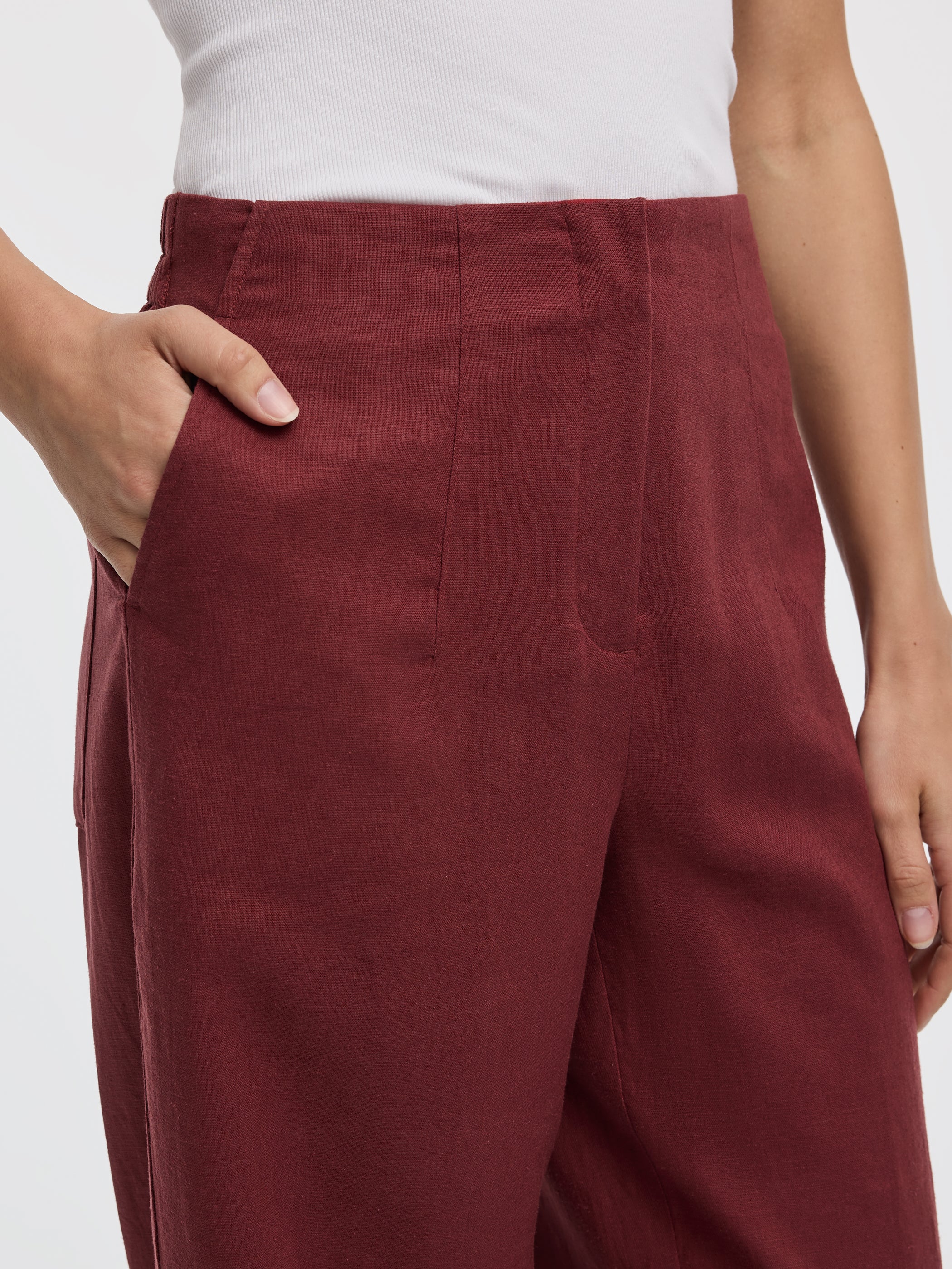 Linen Blend Barrel Pant - Image 13