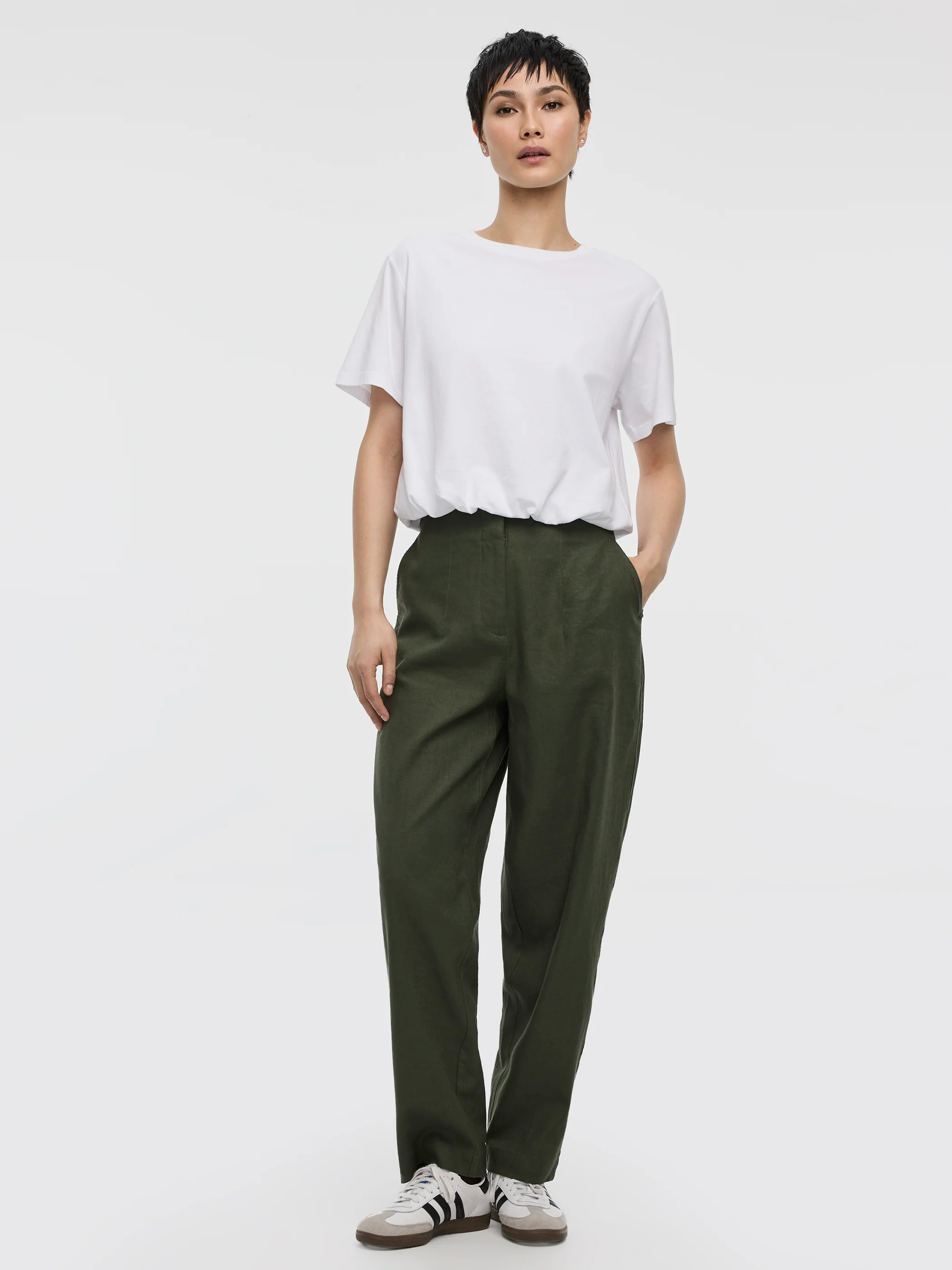 Linen Blend Barrel Pant - Image 6