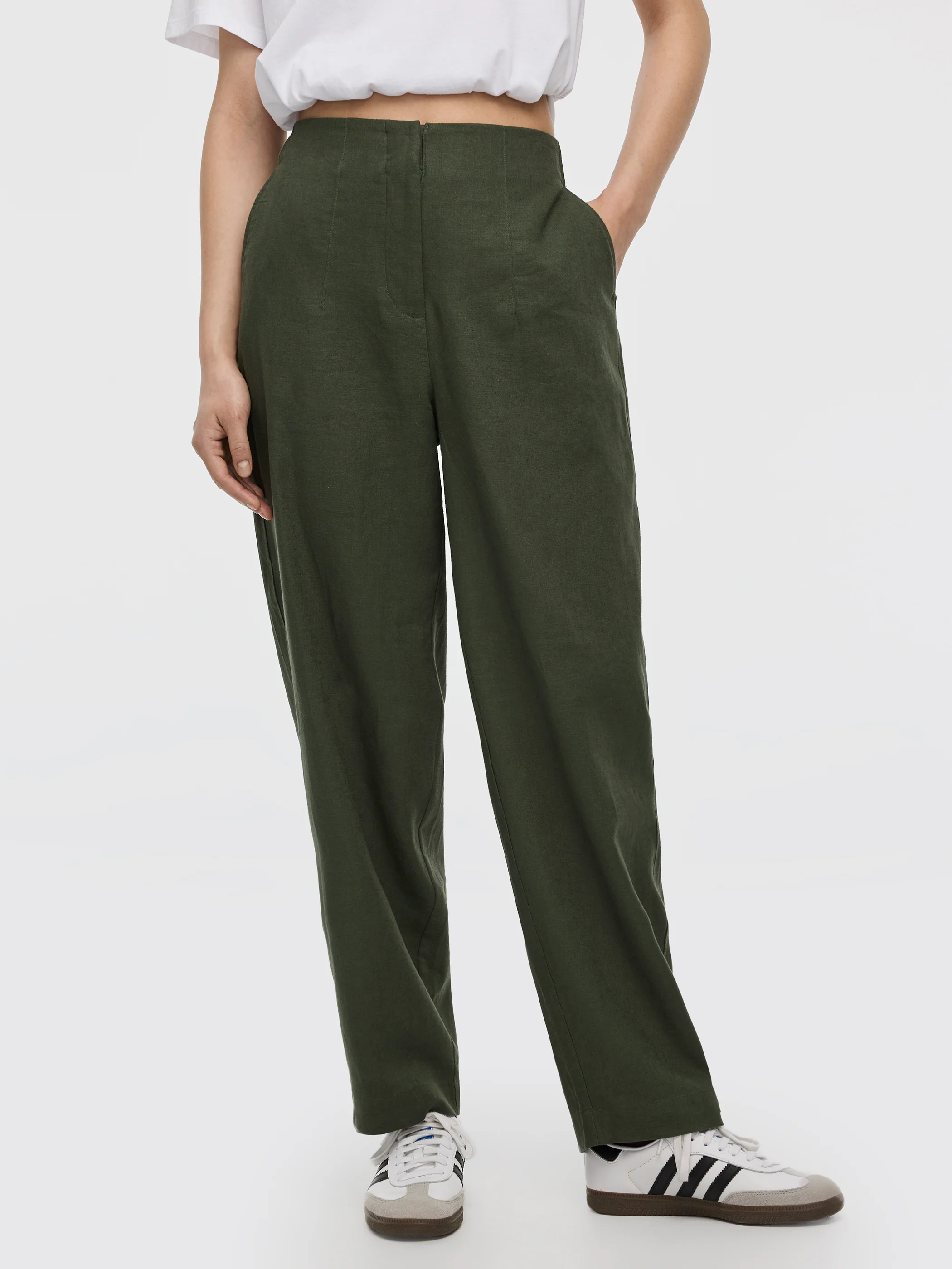 Linen Blend Barrel Pant - Image 7