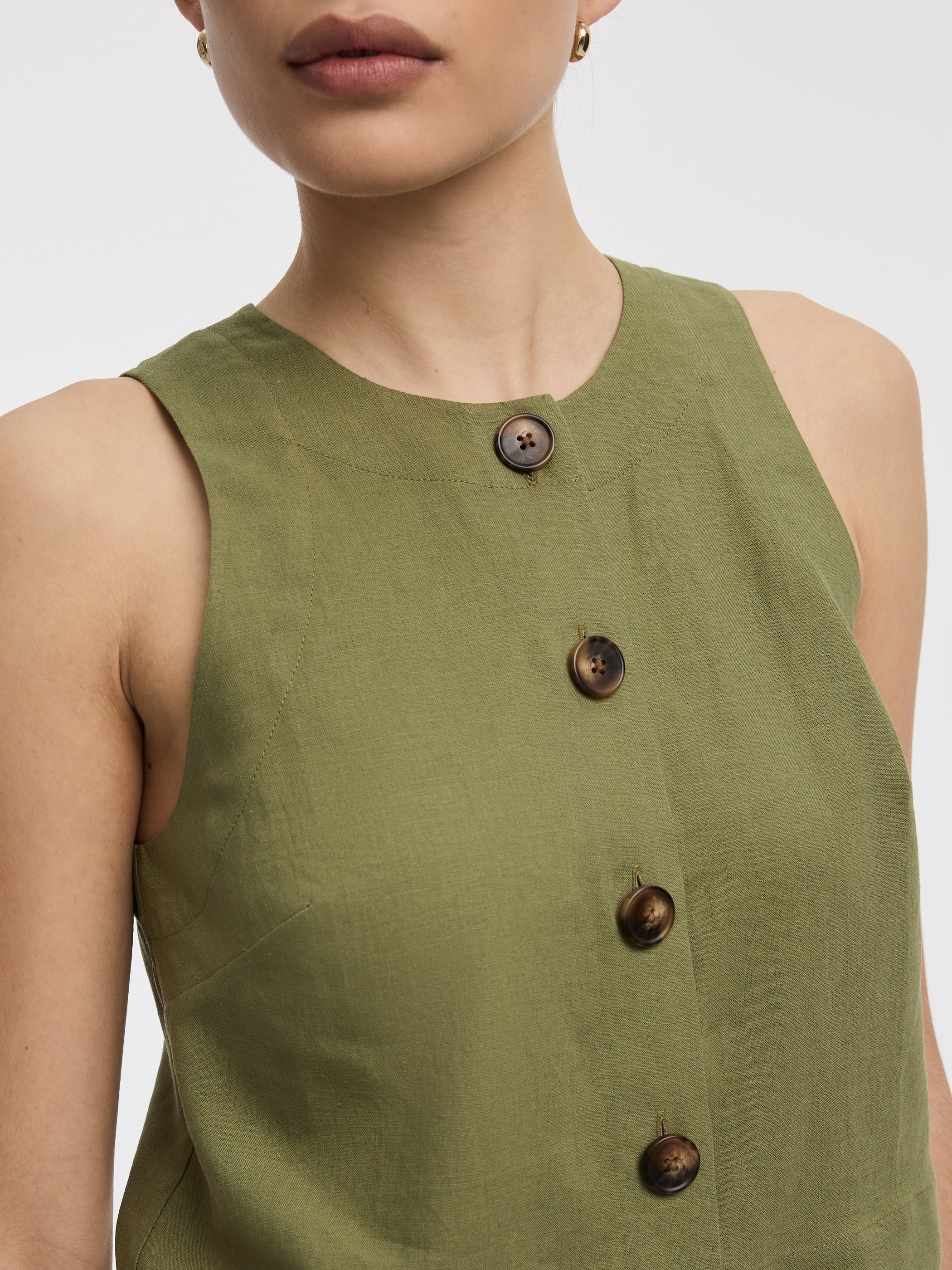 Linen-Blend Vest - Image 11