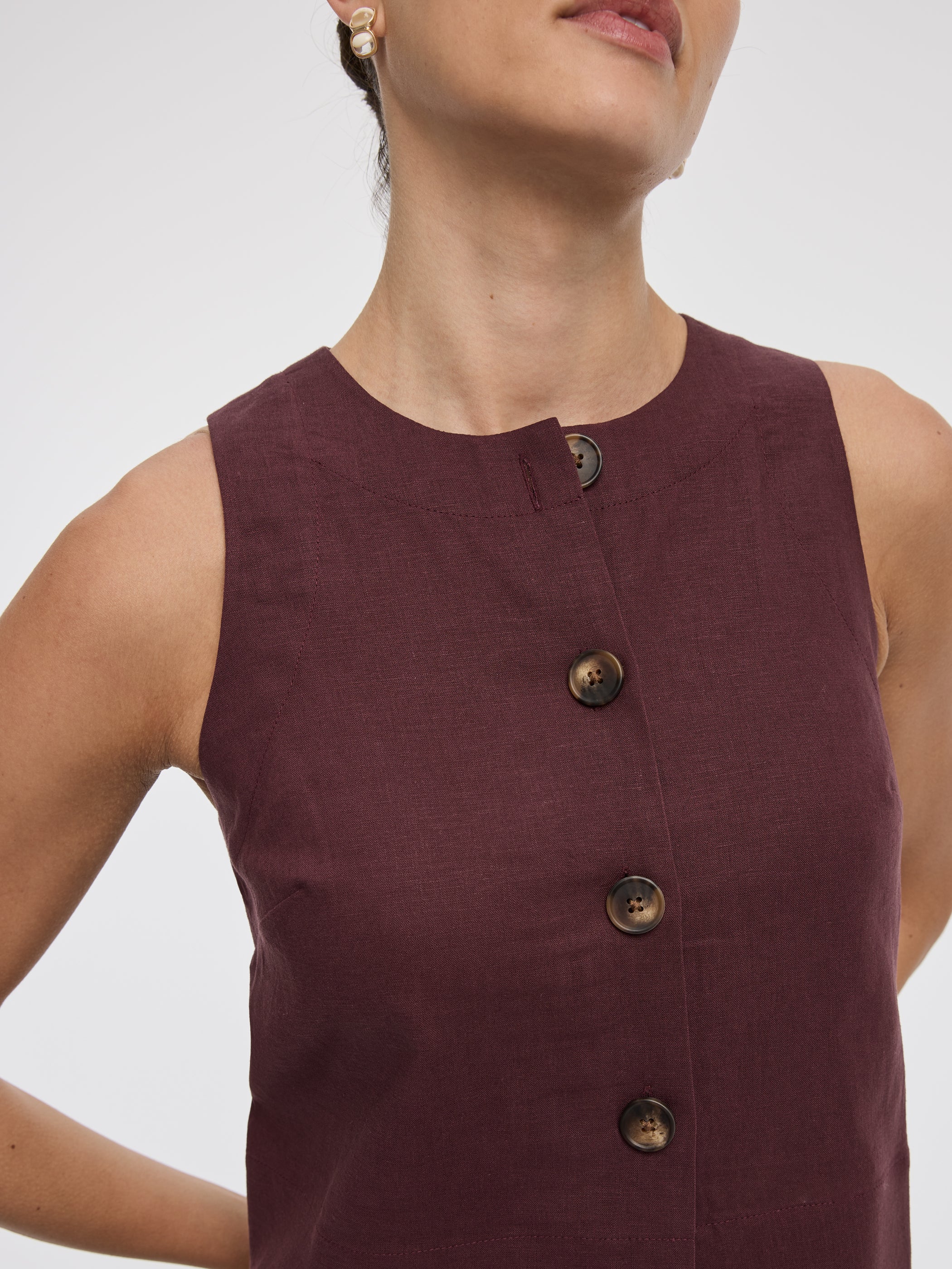 Linen-Blend Vest - Image 14