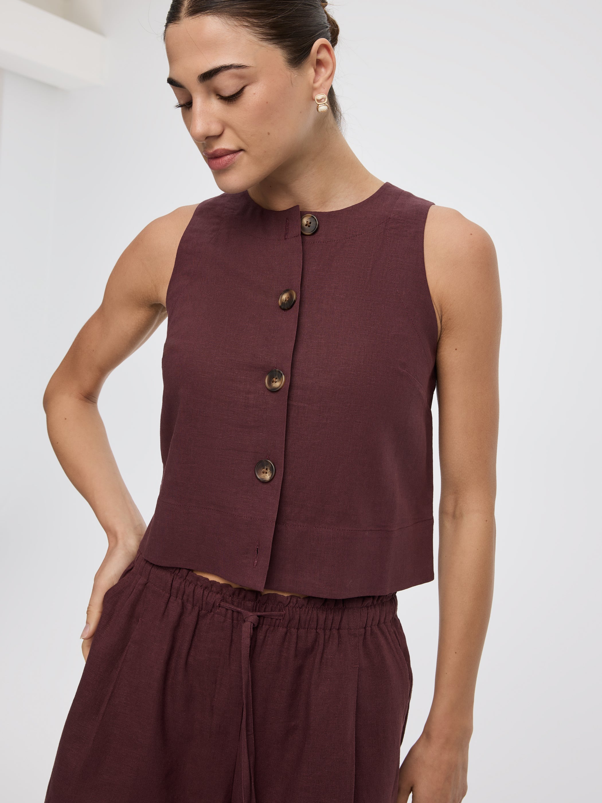 Linen-Blend Vest - Image 16