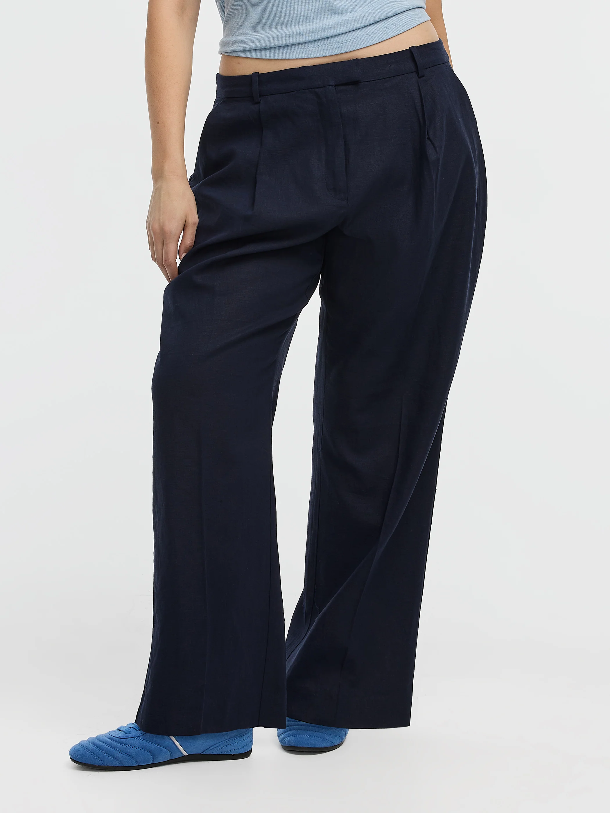 Linen-Blend Straight-Leg High-Rise Pant - Curvy Fit - Image 12