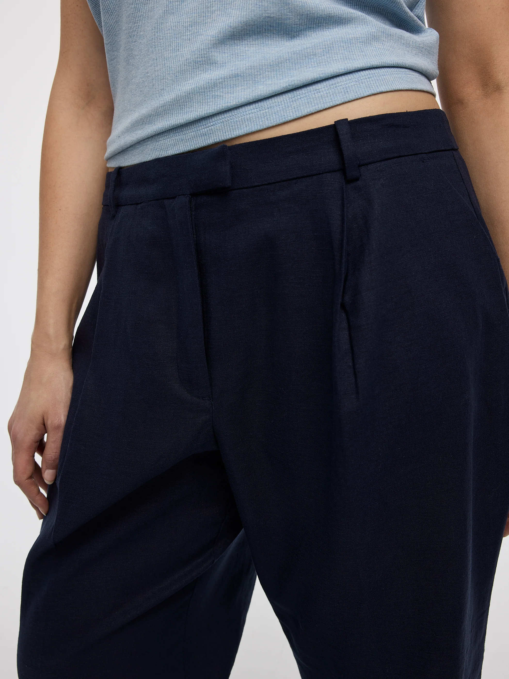 Linen-Blend Straight-Leg High-Rise Pant - Curvy Fit - Image 13