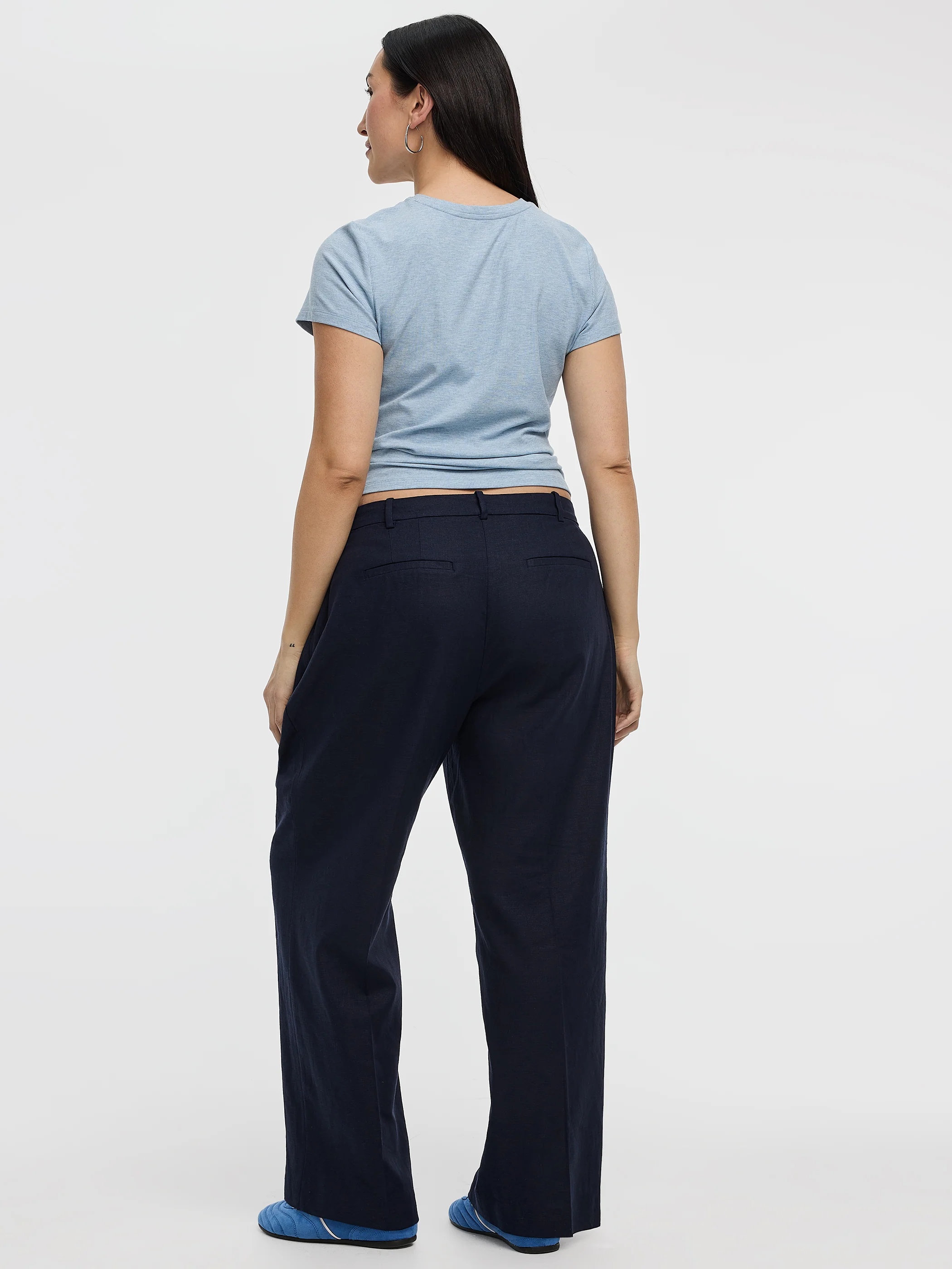 Linen-Blend Straight-Leg High-Rise Pant - Curvy Fit - Image 14