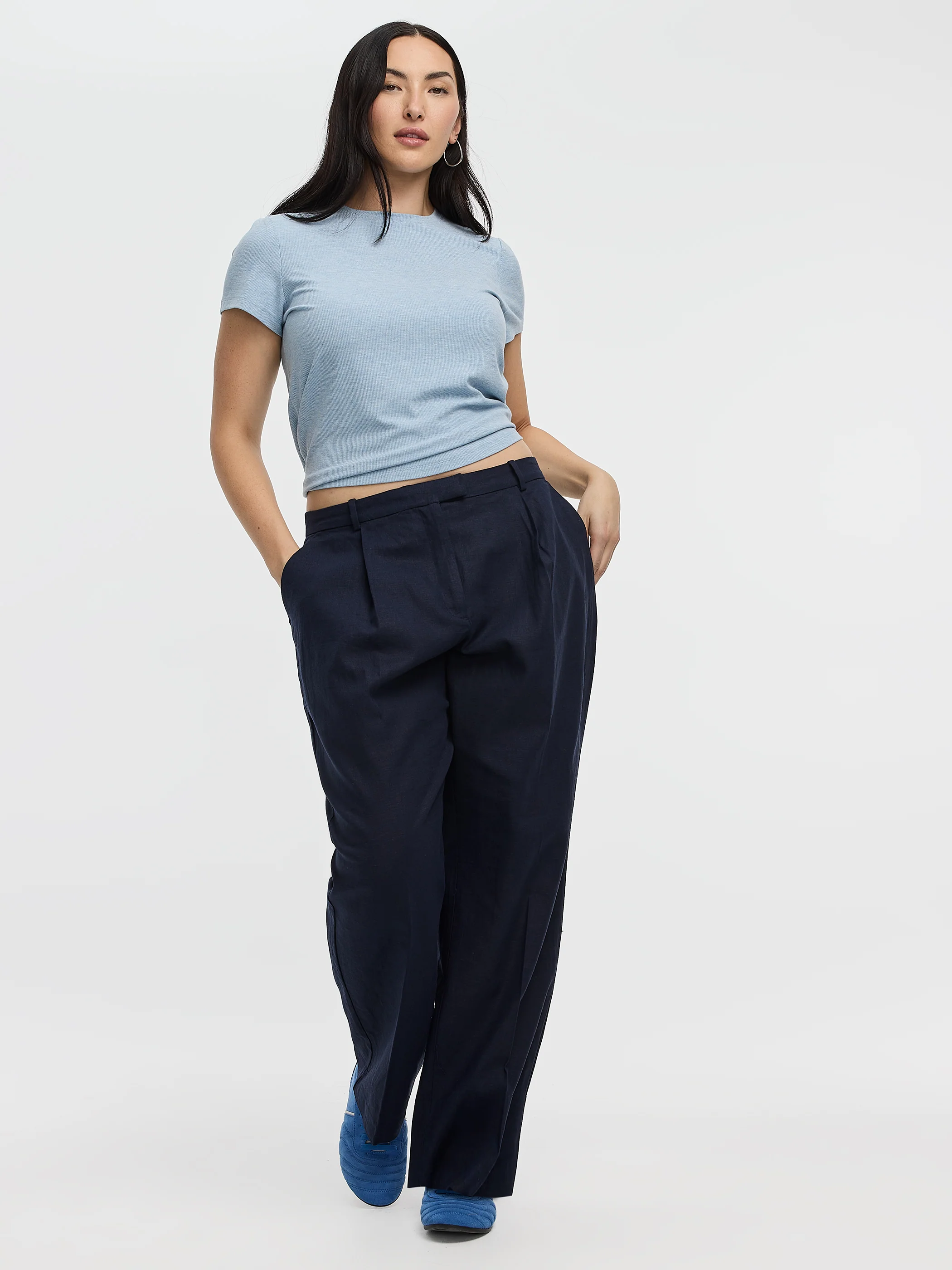 Linen-Blend Straight-Leg High-Rise Pant - Curvy Fit - Image 15
