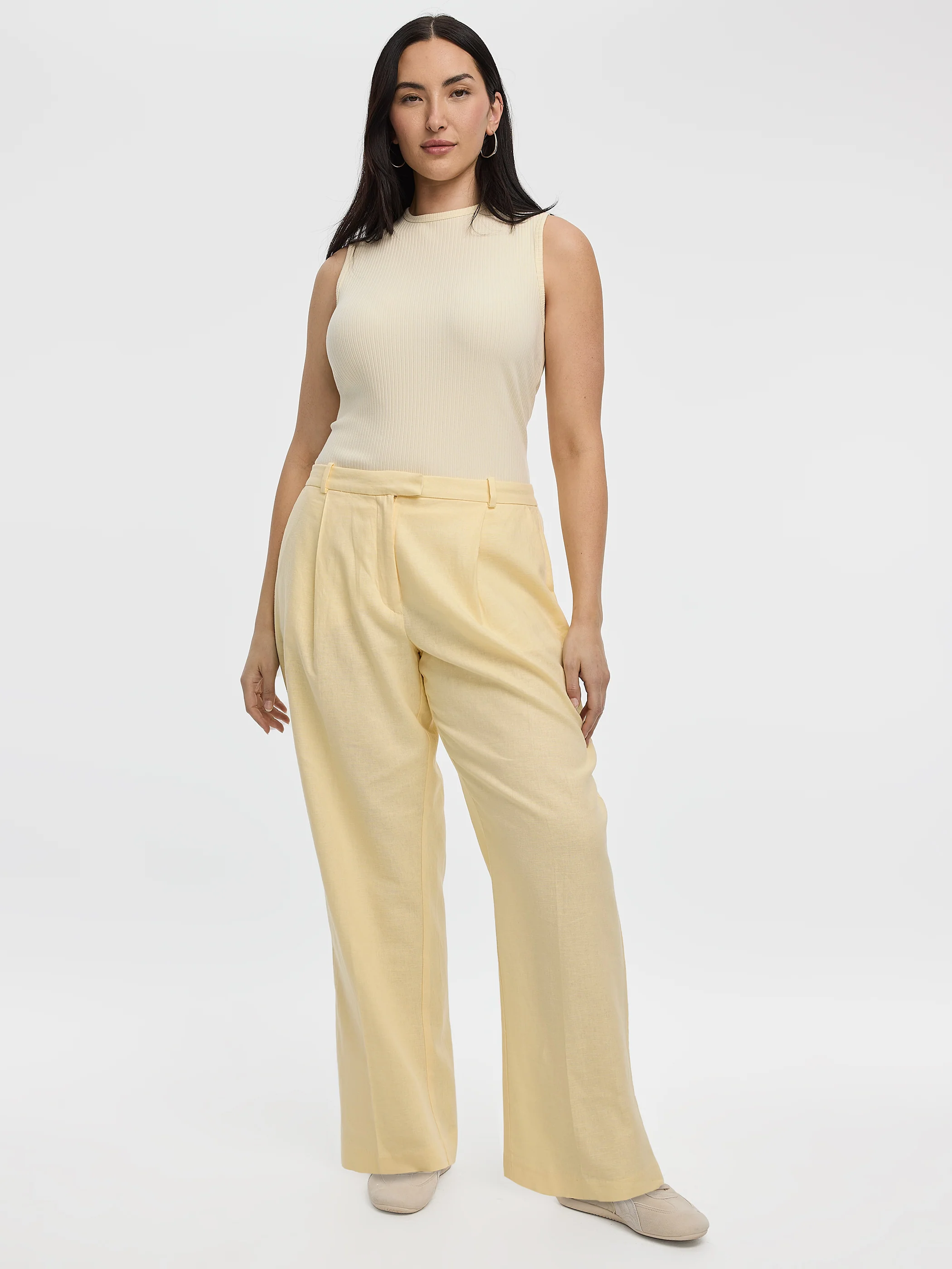 Linen-Blend Straight-Leg High-Rise Pant - Curvy Fit - Image 16