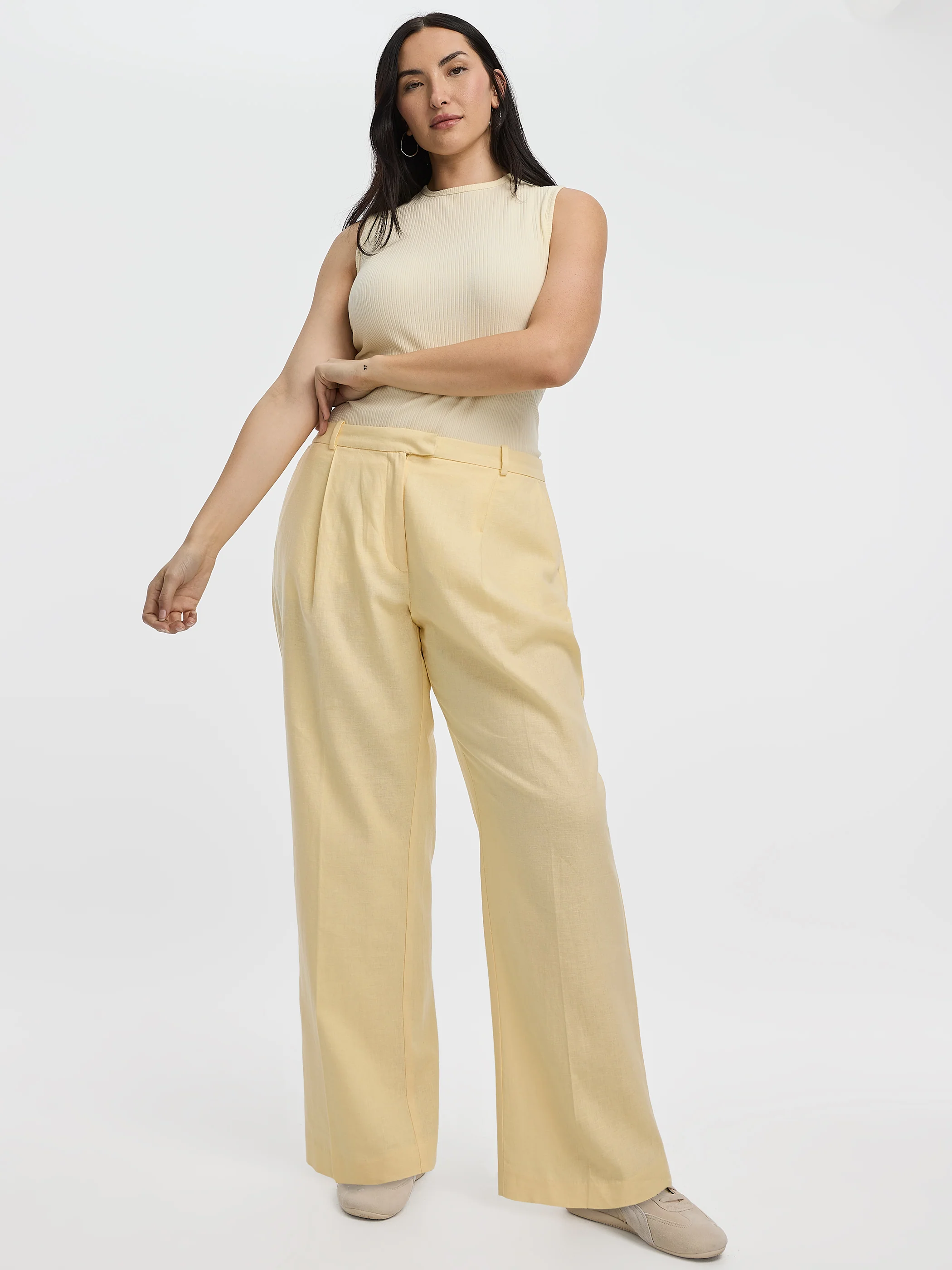 Linen-Blend Straight-Leg High-Rise Pant - Curvy Fit - Image 20