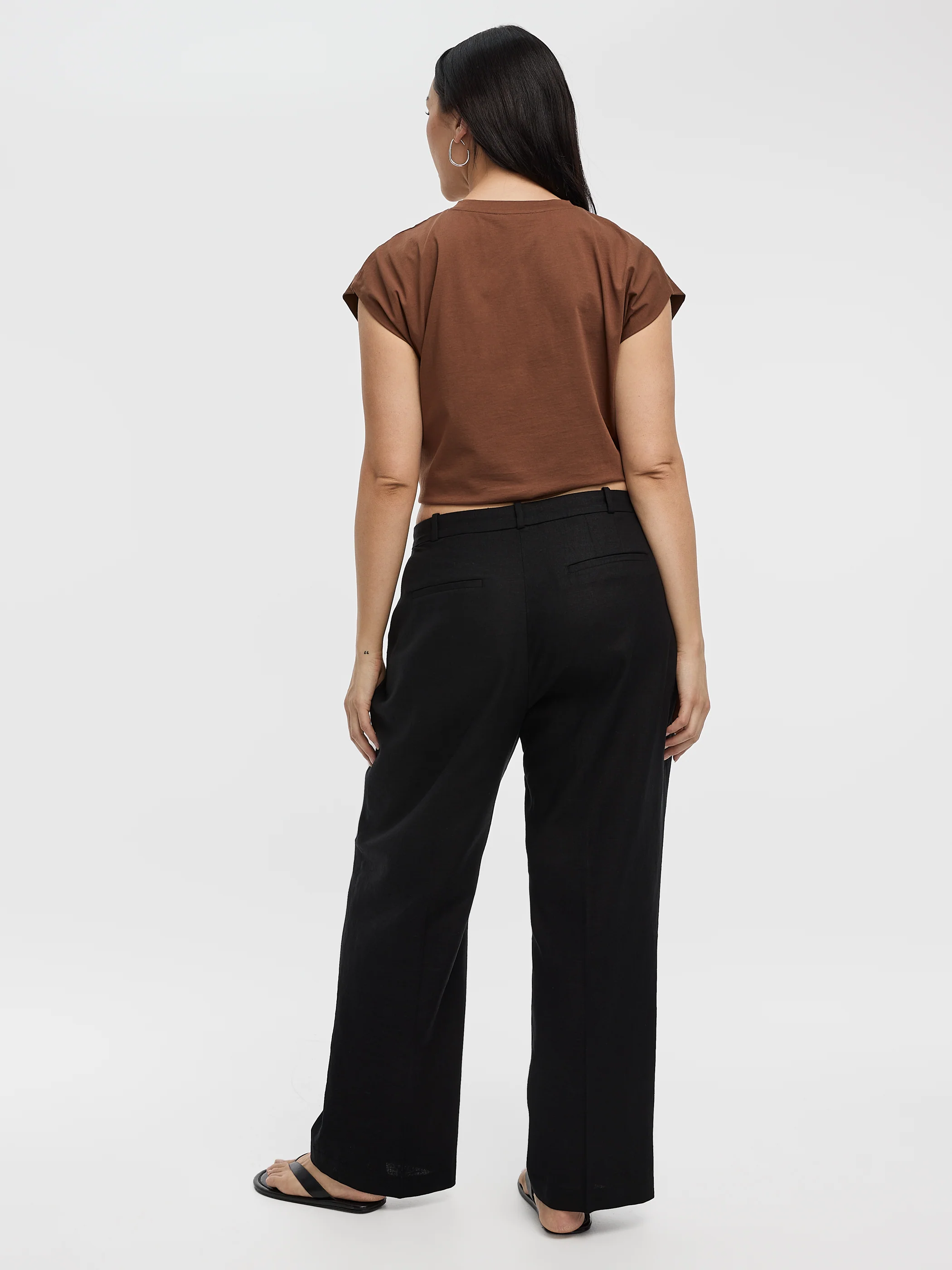 Linen-Blend Straight-Leg High-Rise Pant - Curvy Fit - Image 4
