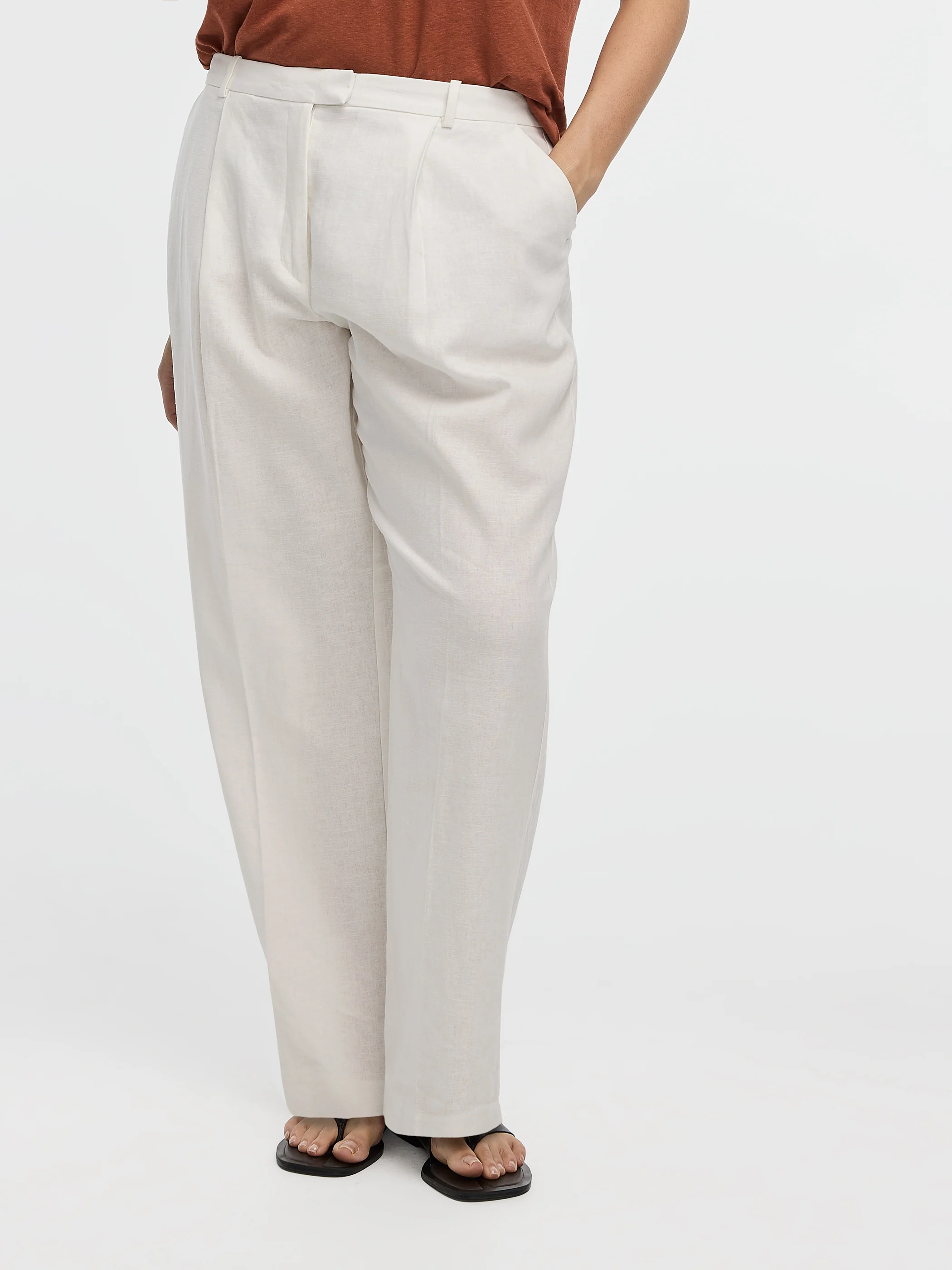 Linen-Blend Straight-Leg High-Rise Pant - Curvy Fit - Image 7