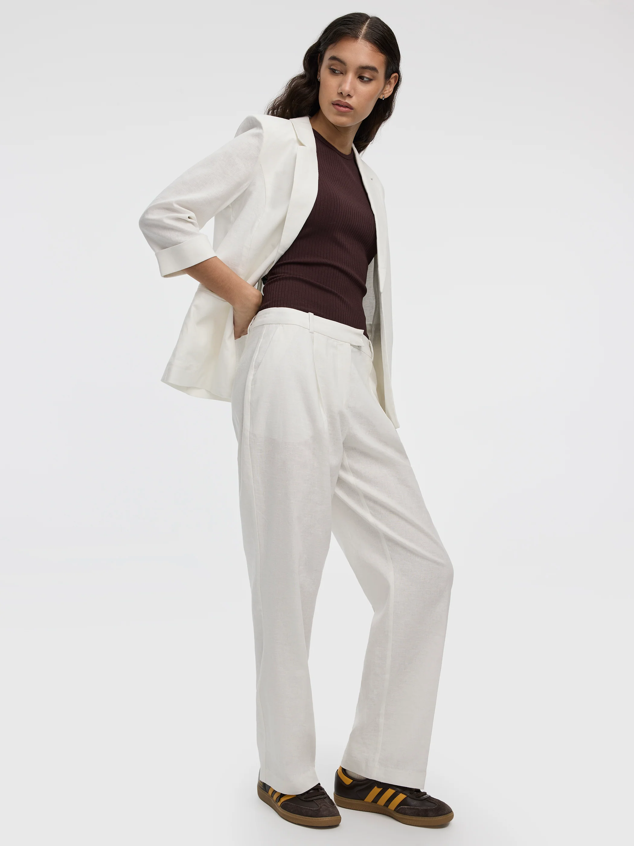 Linen-Blend Straight-Leg High-Rise Pant - Image 10