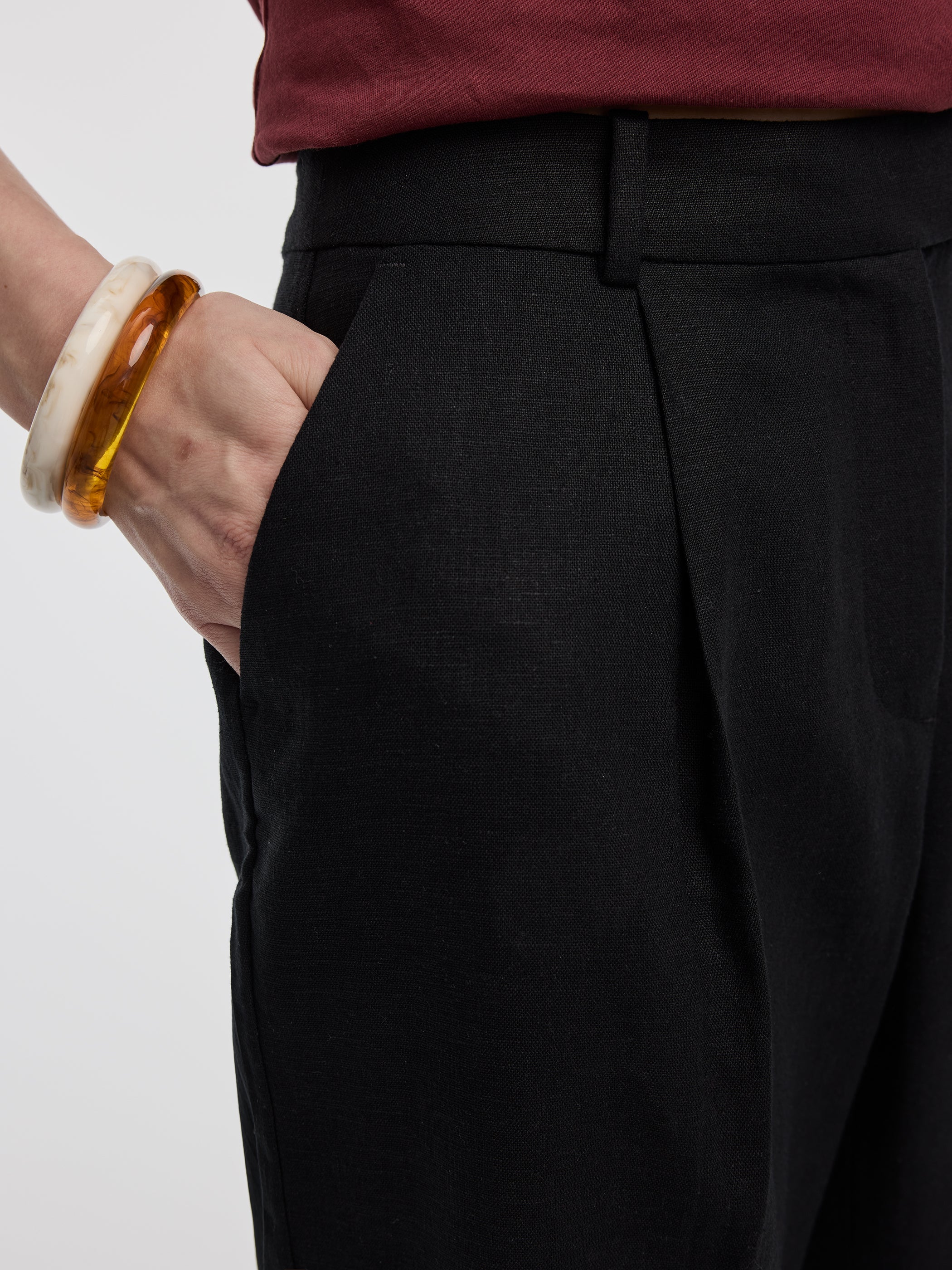Linen-Blend Straight-Leg High-Rise Pant - Image 3