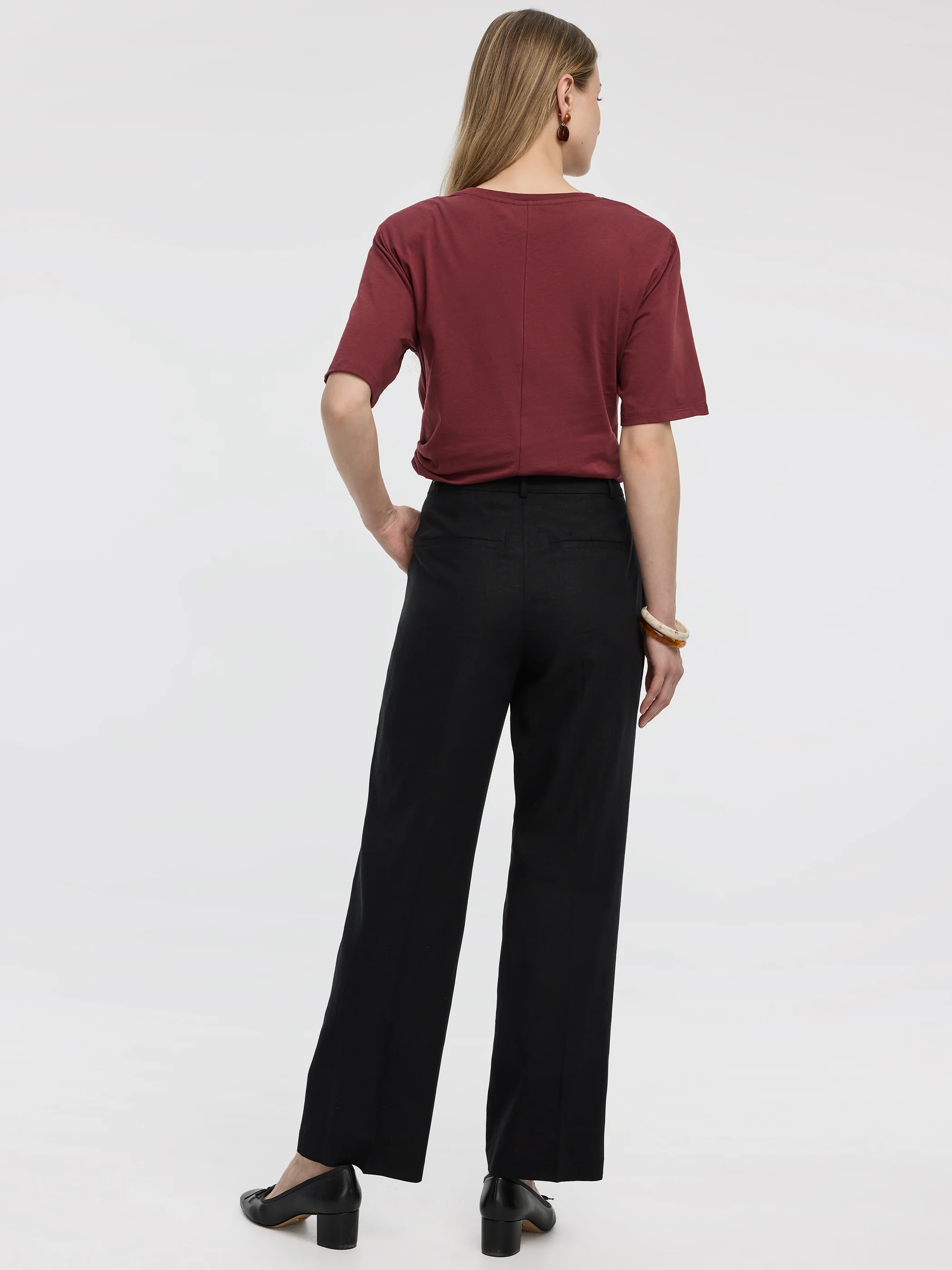 Linen-Blend Straight-Leg High-Rise Pant - Image 4