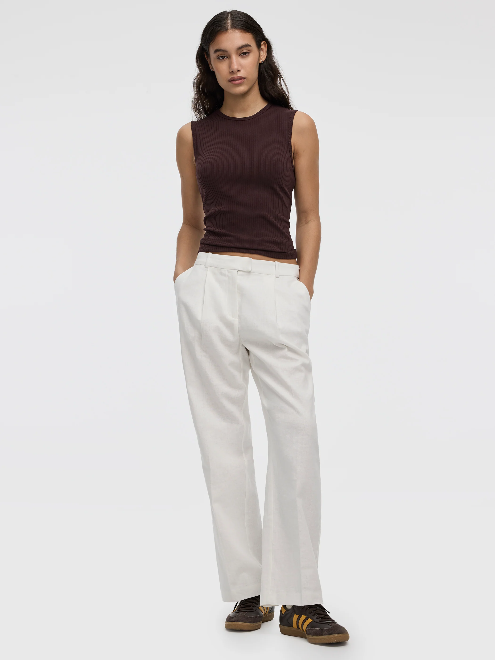 Linen-Blend Straight-Leg High-Rise Pant - Image 6