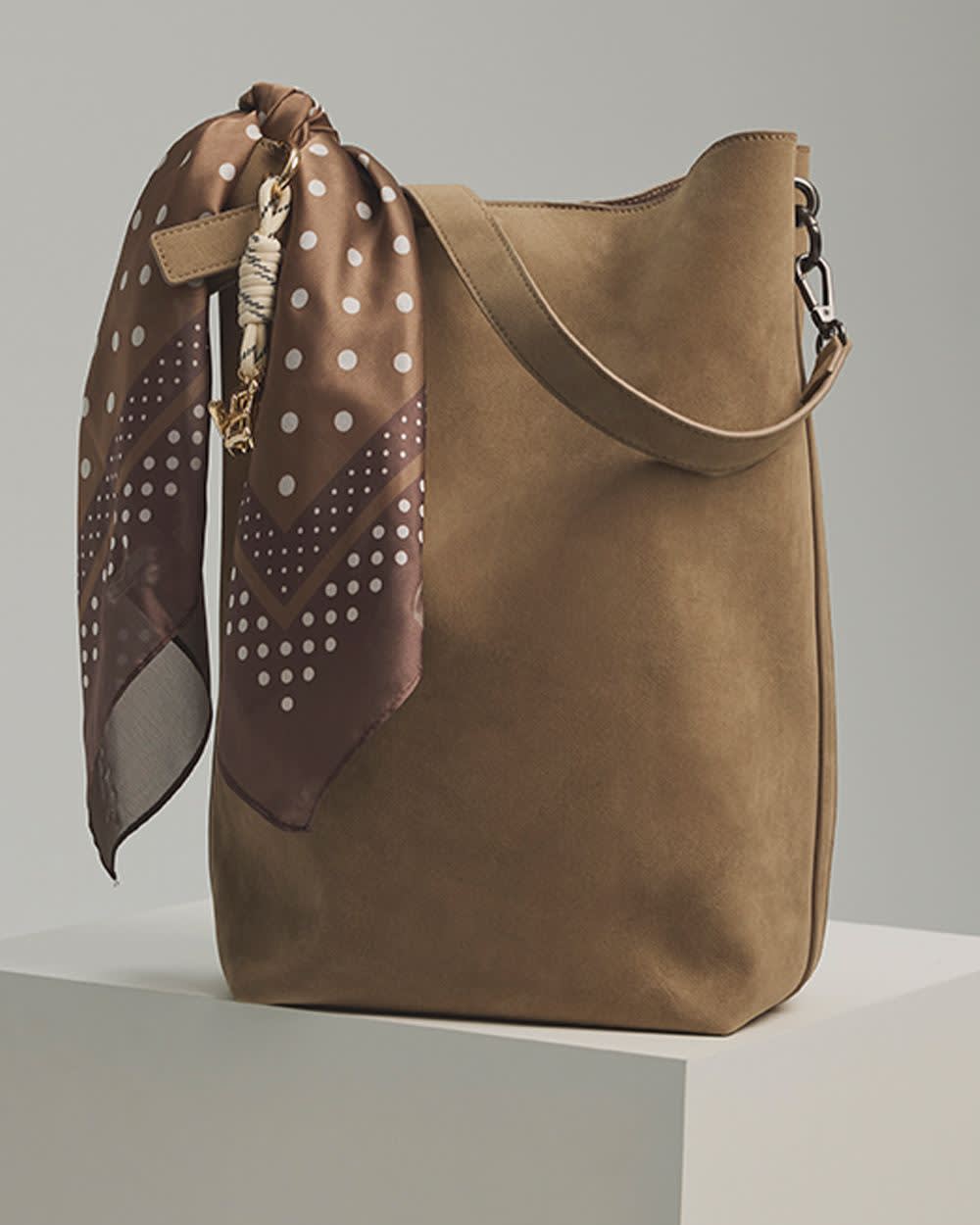 Faux Suede Bucket Bag - Image 4