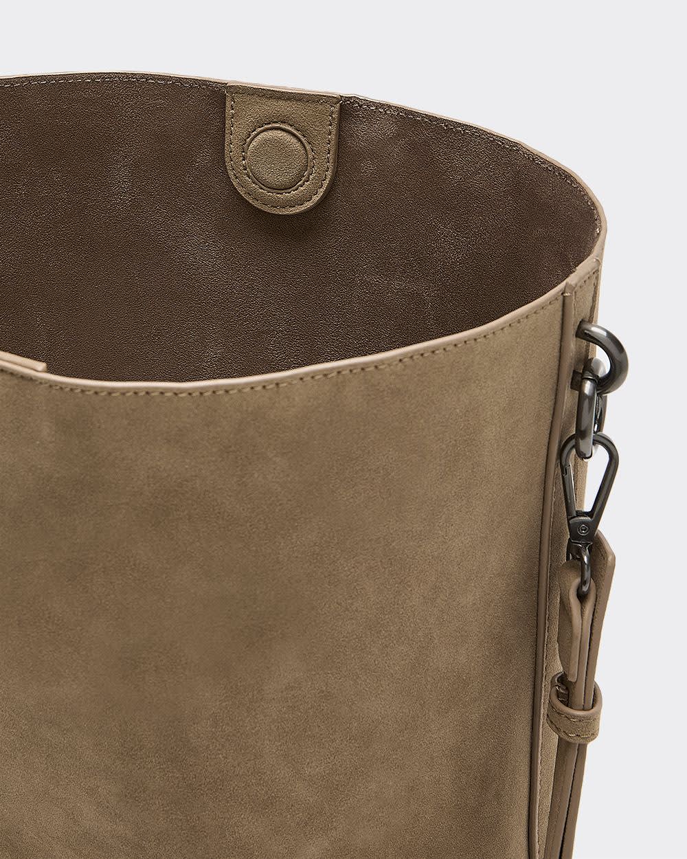 Faux Suede Bucket Bag - Image 5