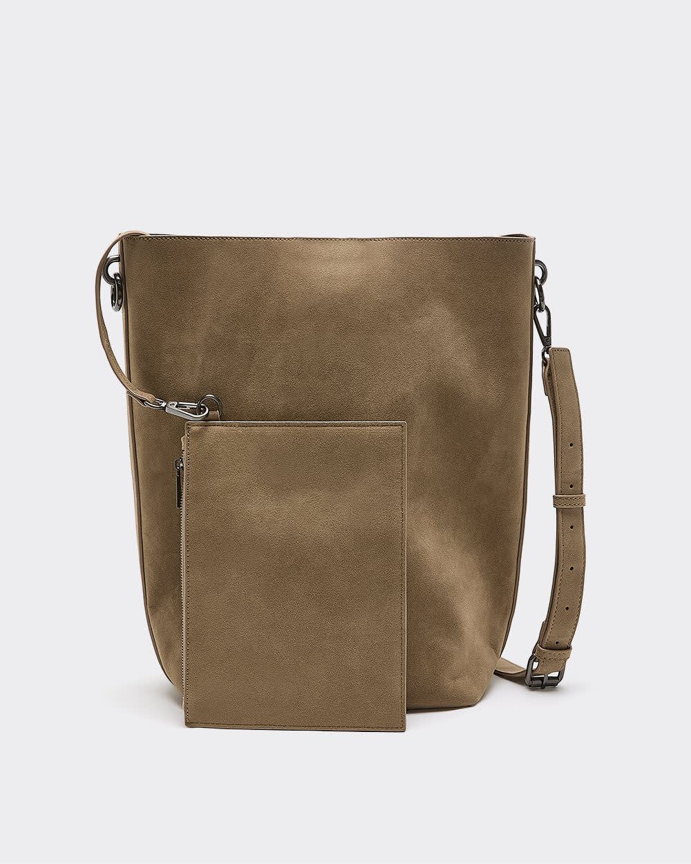 Faux Suede Bucket Bag - Image 7